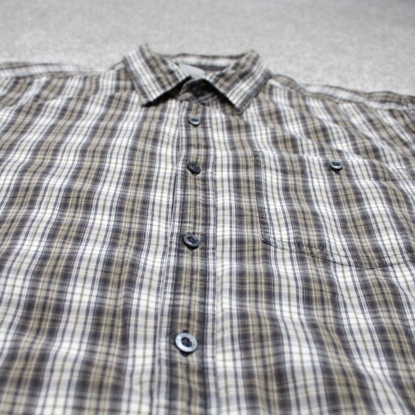 The North Face The North Face Shirt Men XL Brown/White Plaid 100% Cotton Short Sleeve Button Up Size US XL / EU 56 / 4 - 4 Thumbnail