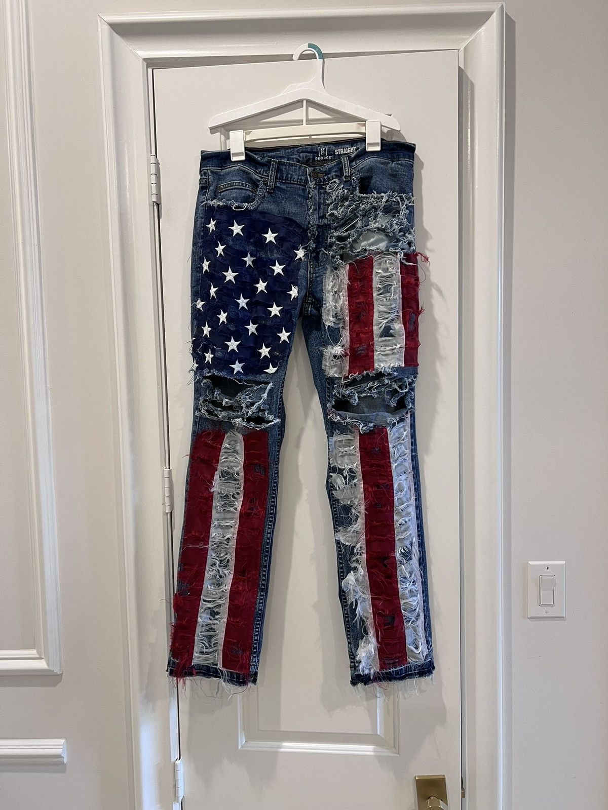 Vintage Custom 1/1 USA Flag Denim Size US 34 / EU 50 - 4 Thumbnail