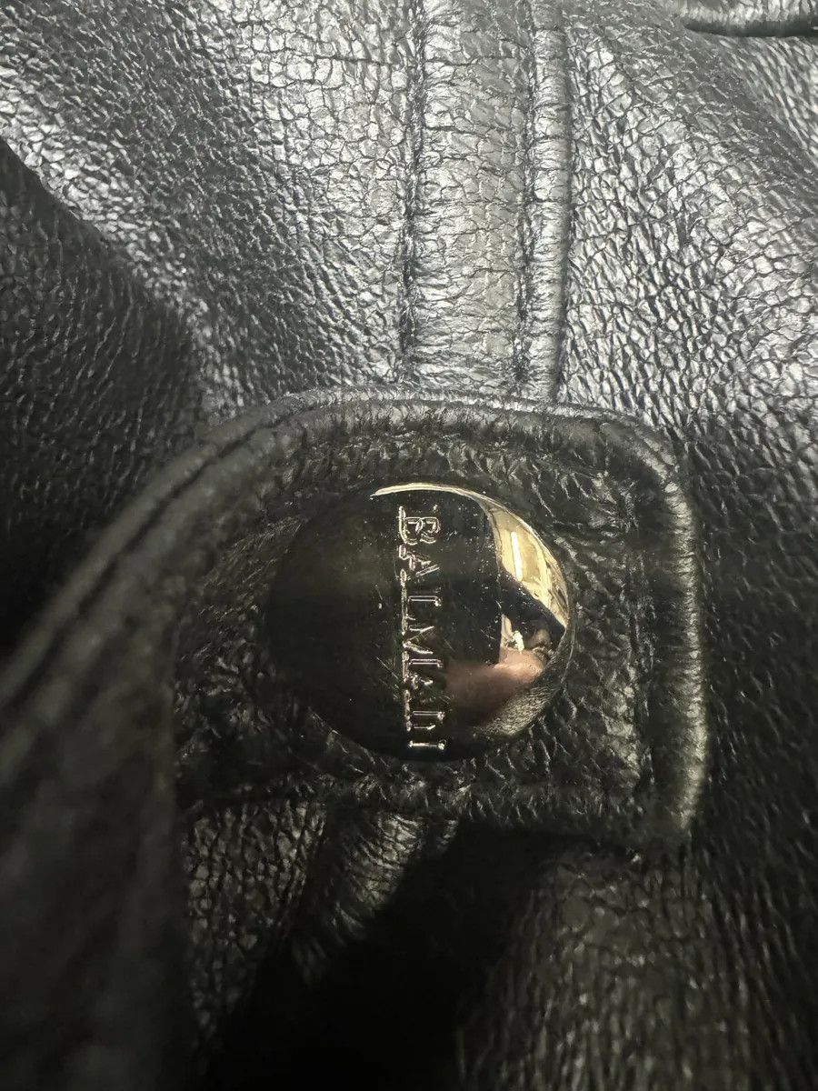 Balmain × Designer × Vintage 2000s Balmain Avant-Garde Black Vegan Leather Trench Coat Size US M / EU 48-50 / 2 - 11 Thumbnail