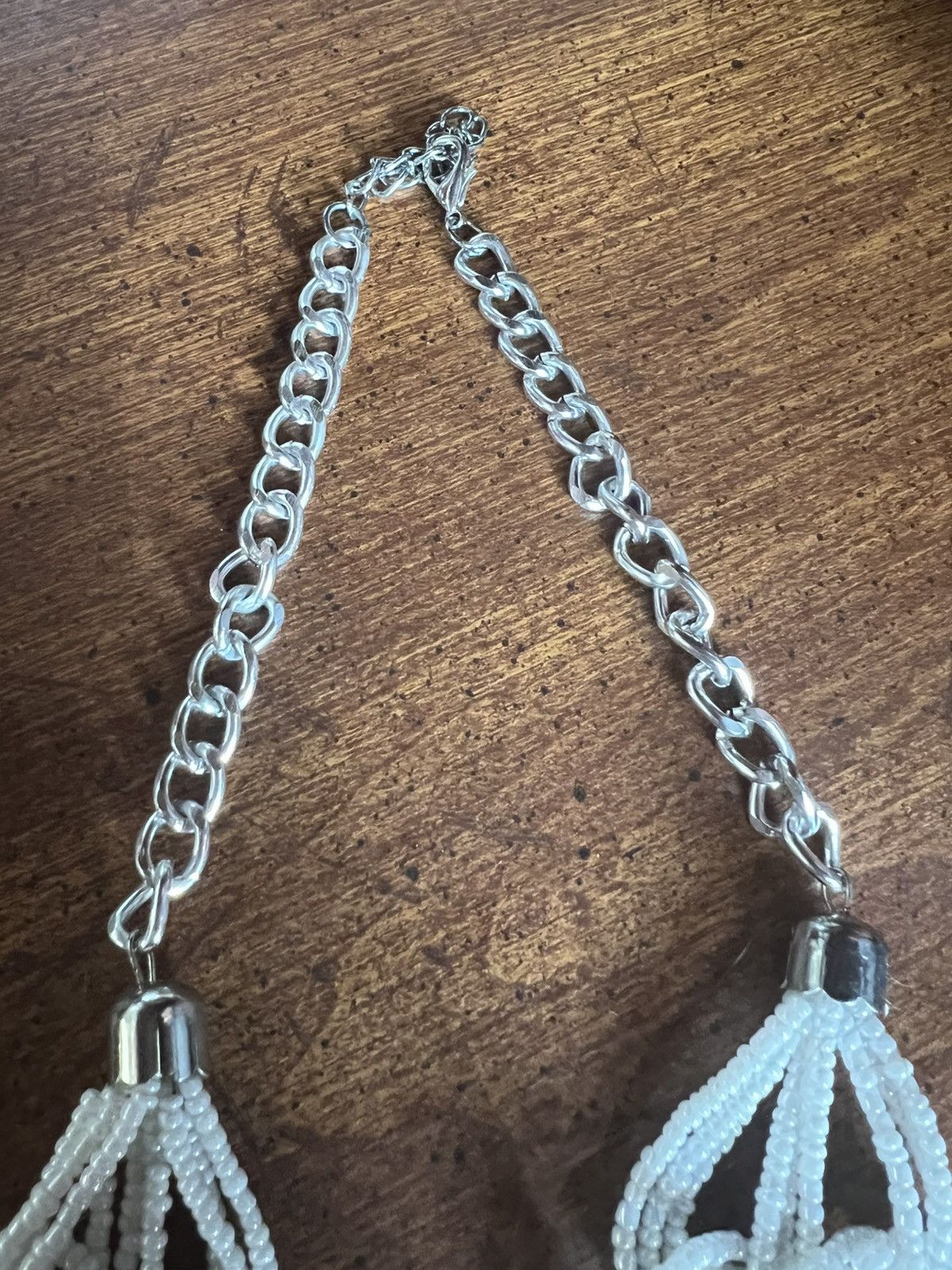 Other Chunky White Seed Bead Twisted Braided Necklace 18” Chain Size ONE SIZE - 3 Thumbnail