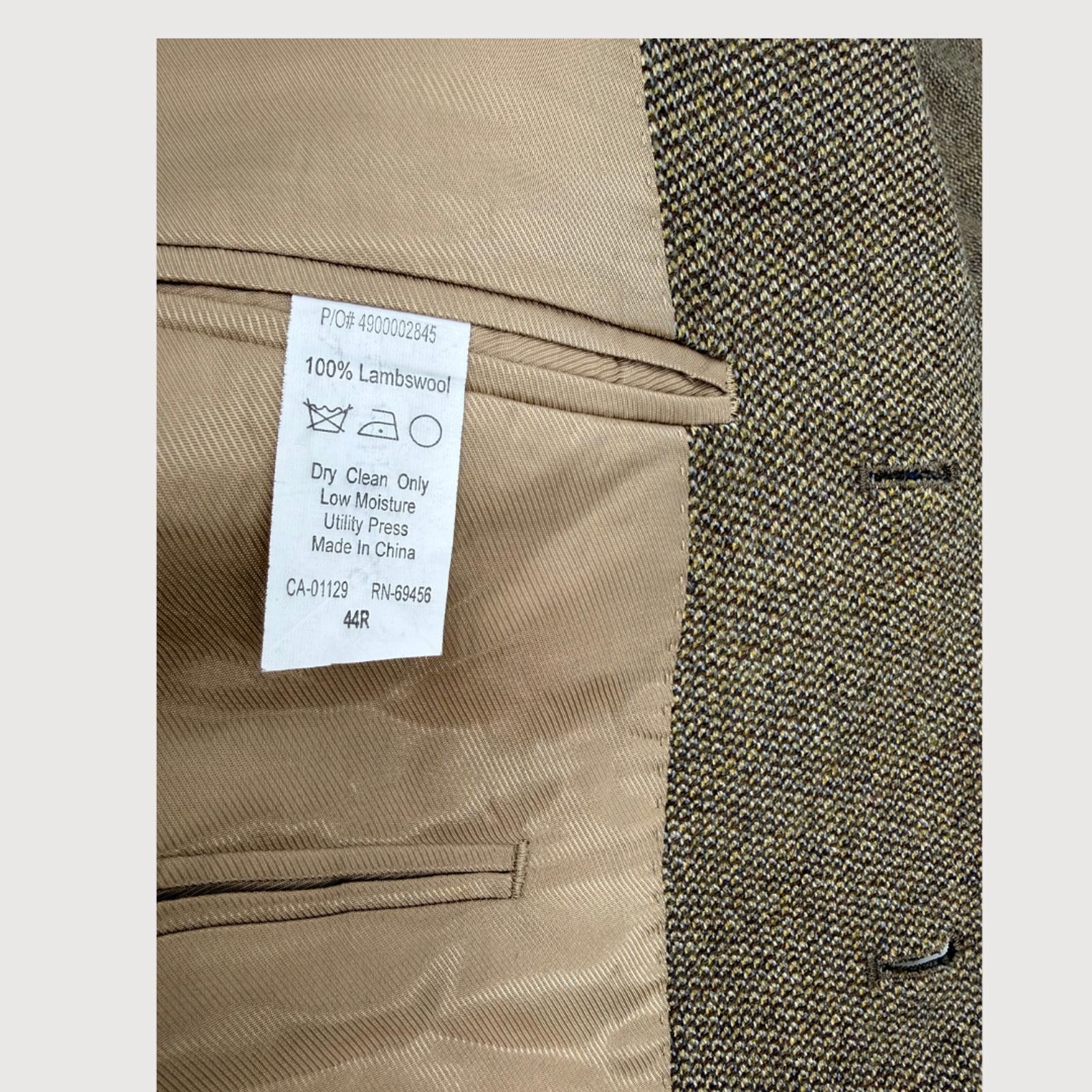Michael Kors Michael Kors Tweed Sport Coat Lambswool Brown 44R Size 44R - 5 Thumbnail