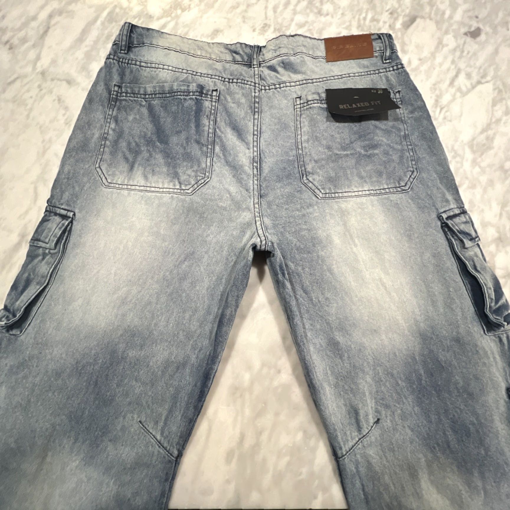Vintage Pipeline Cargo Jeans Men 38 Relaxed Fit Light Wash Grunge NWT Java? Size US 38 / EU 54 - 5 Thumbnail