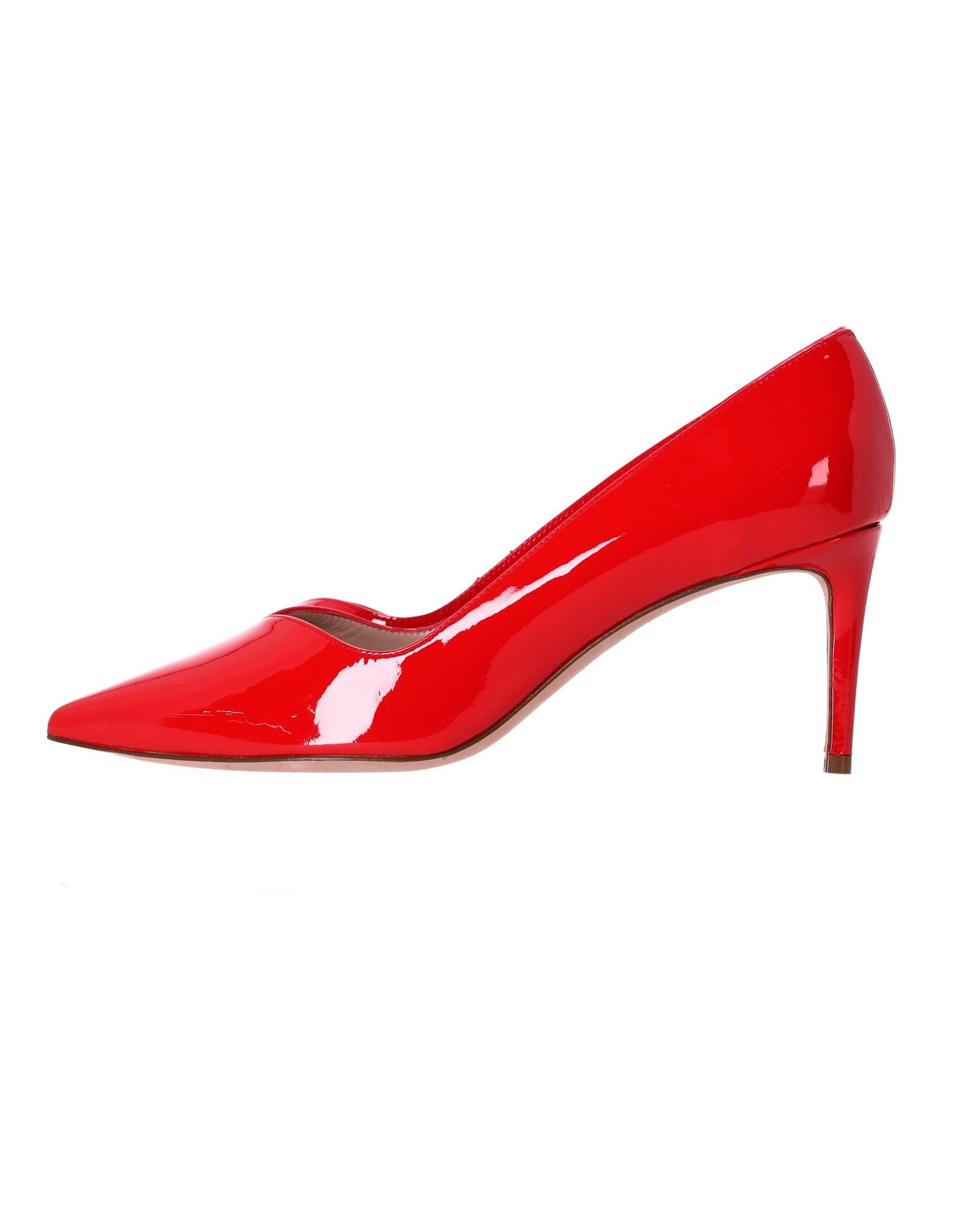 image of Stuart Weitzman Pointed Toe Pumps In Red Patent Leather Shoes, Women's (Size 12)
