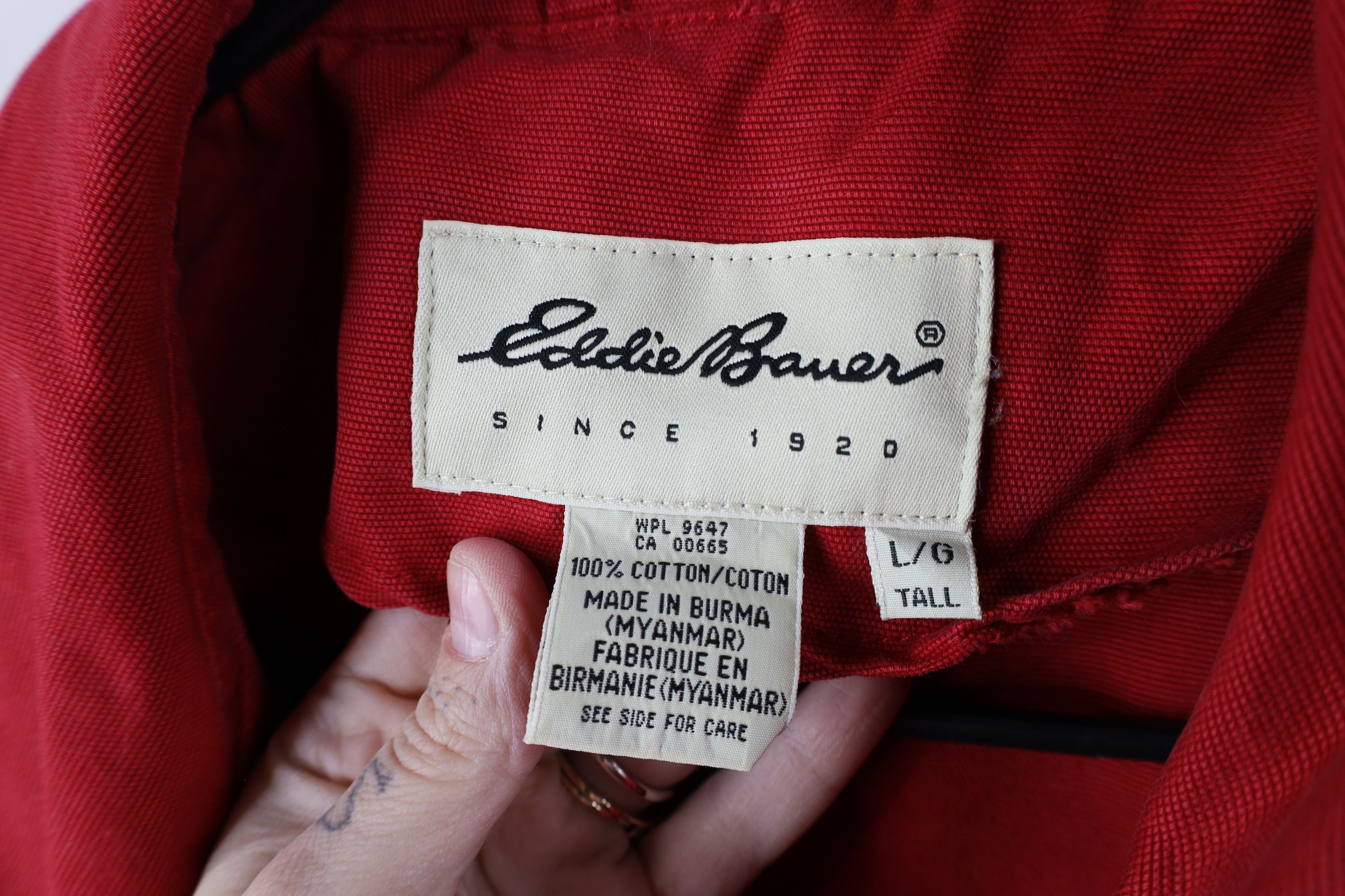 Eddie Bauer × Vintage Vintage 90s Eddie Bauer Canvas Chore Barn Jacket Red Cotton Size US L / EU 52-54 / 3 - 9 Thumbnail