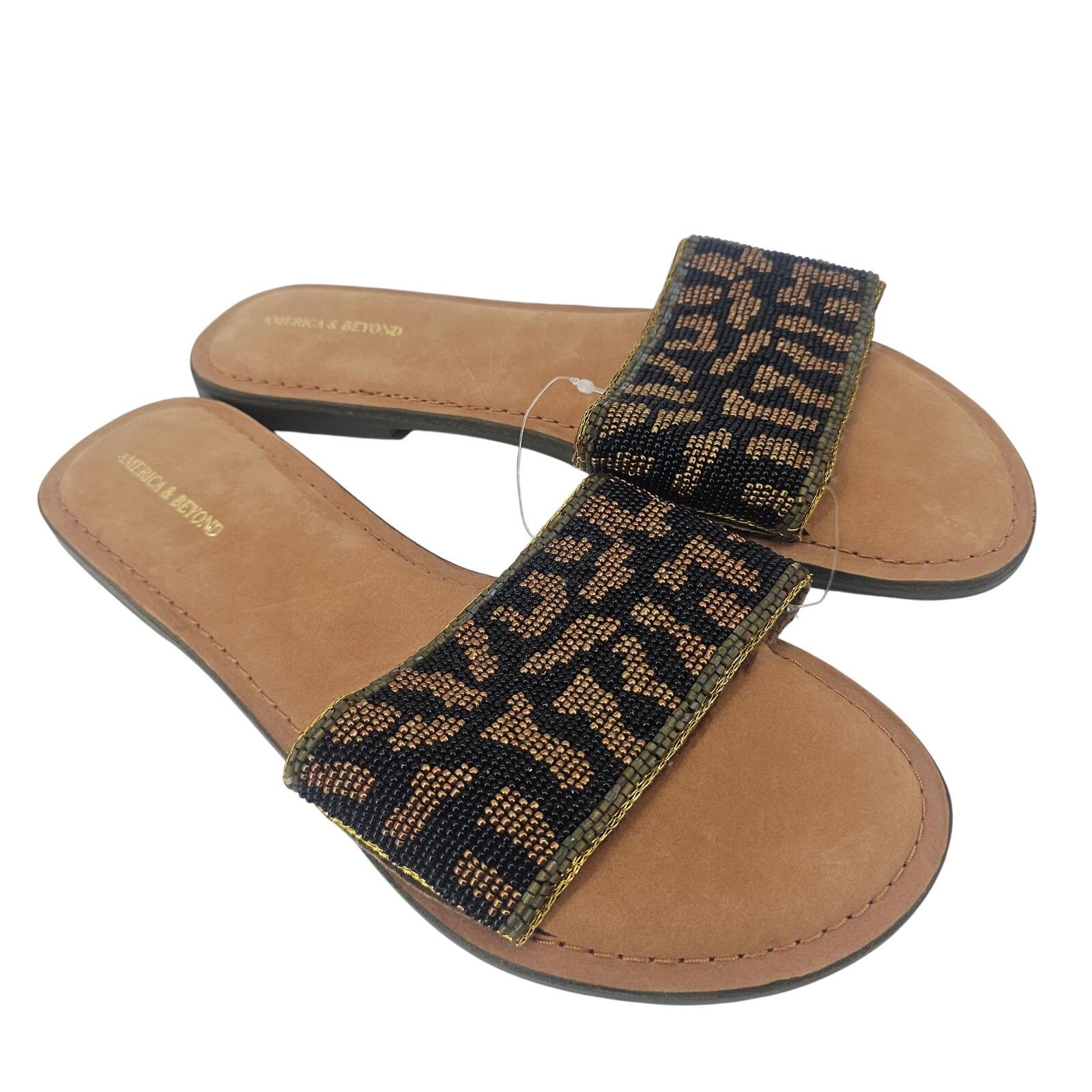 Other America & Beyond Beaded Leopard Animal Print Sandal 39 8.5 Size US 8.5 / IT 38.5 - 1 Thumbnail