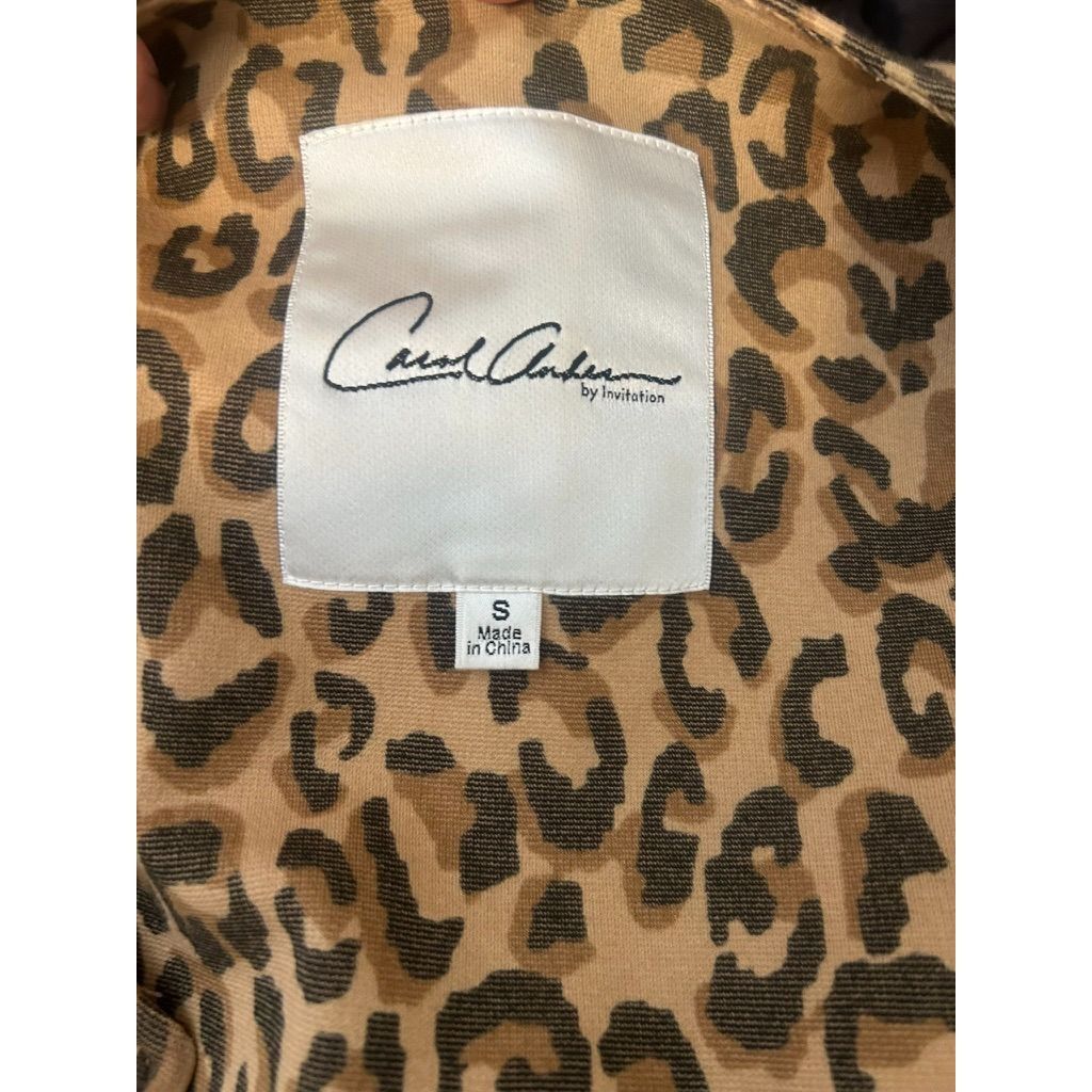 Anthropologie Leopard Coat Jacket Small Midi Twill 3/4 Sleeves Simple Coll Size S / US 4 / IT 40 - 7 Thumbnail