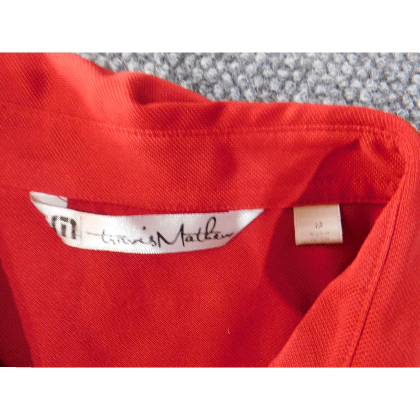 TravisMathew Travis Mathew Polo Mens Medium Red Stretch Geometric Golf Classic Shirt Size US M / EU 48-50 / 2 - 5 Thumbnail