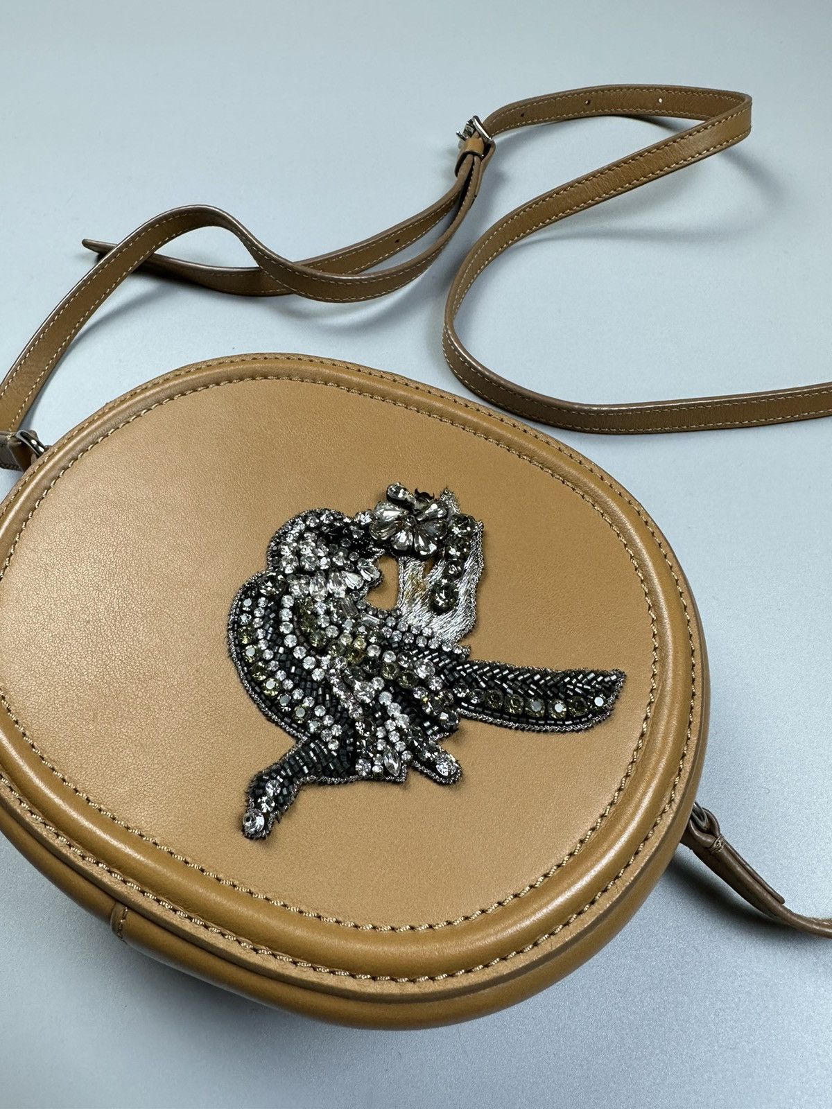 N21 N21 leather Round crossbody mini bag with rhinestones Size ONE SIZE - 2 Thumbnail