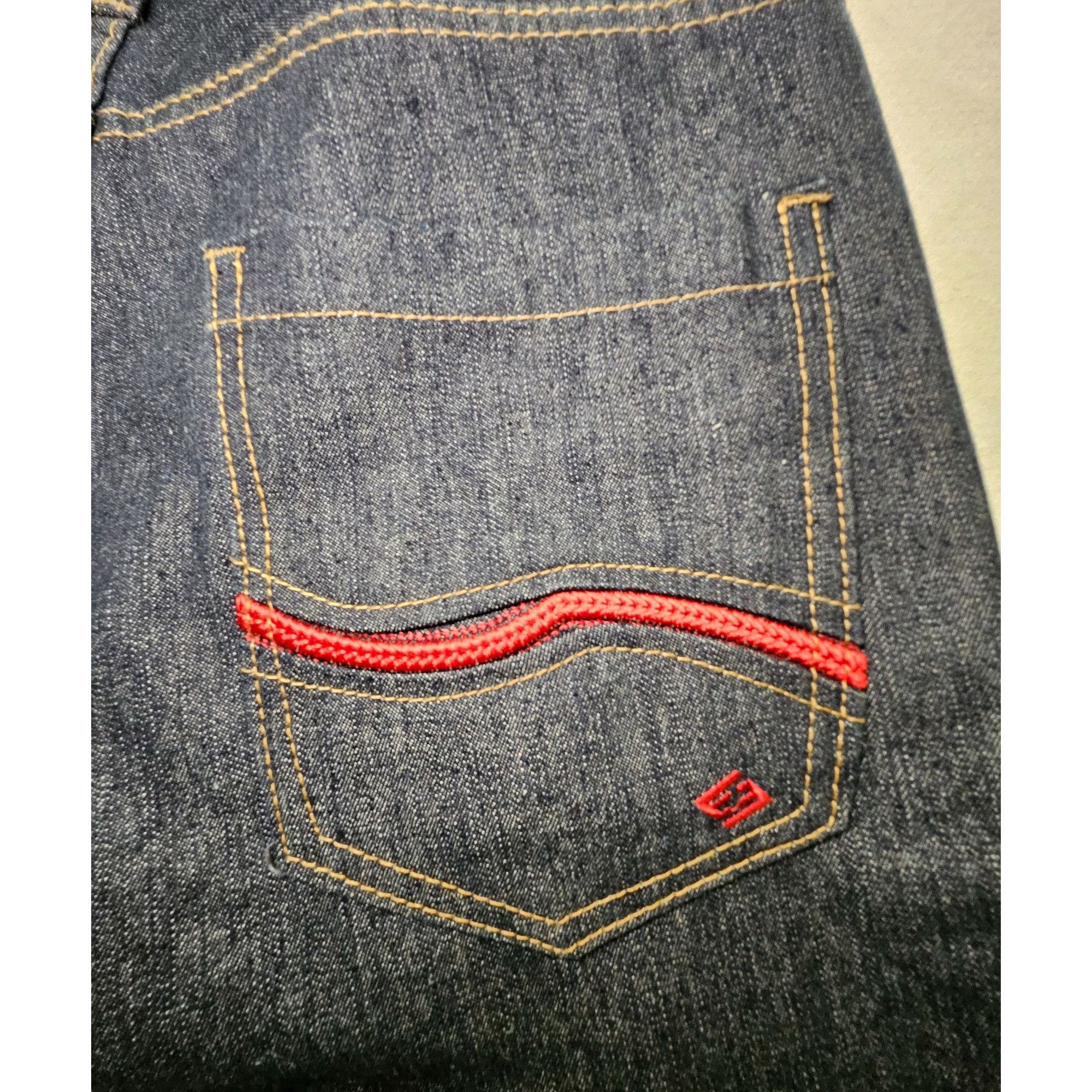 Enyce Enyce Sean Combs Co Mens Navy Red Jeans Y2K 32 x 32 Vintage Size US 32 / EU 48 - 9 Thumbnail