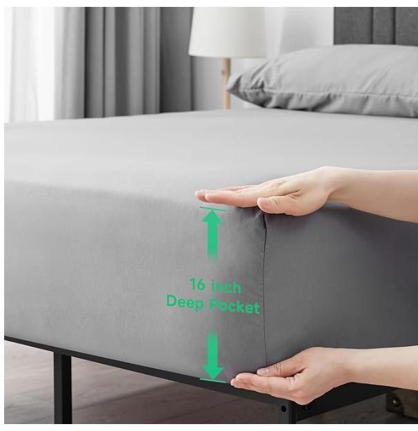 NBDN Nobrandedon TWIN Size Bed Sheets, Deep Pocket, Wrinkle Free Sheets Size ONE SIZE - 4 Thumbnail