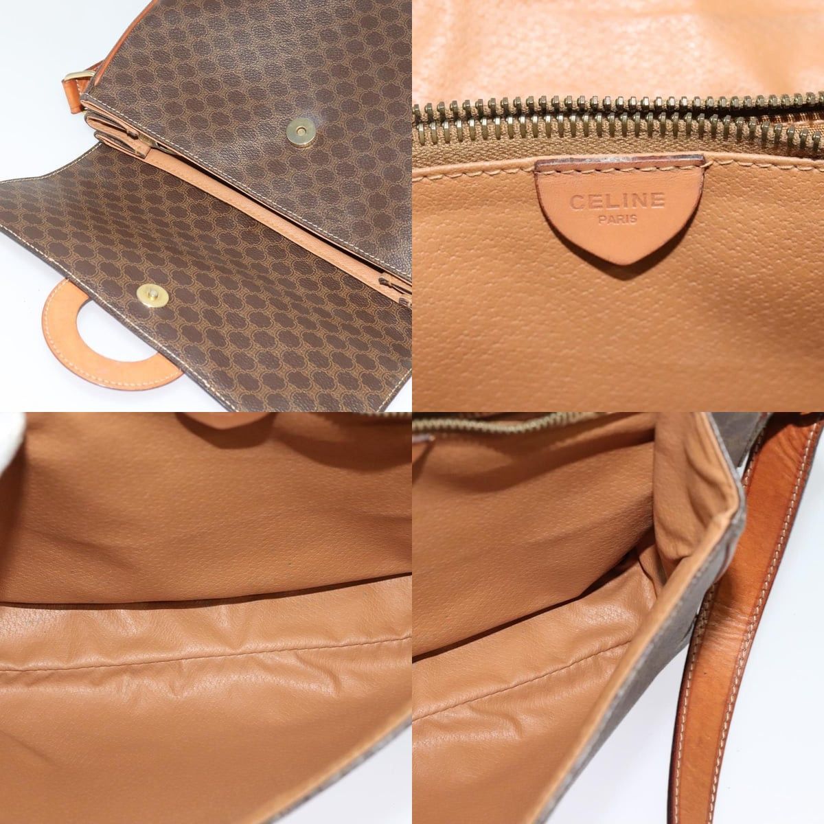 Celine CELINE Macadam Canvas Shoulder Bag Pvc Leather Brown Gold Size ONE SIZE - 11 Thumbnail