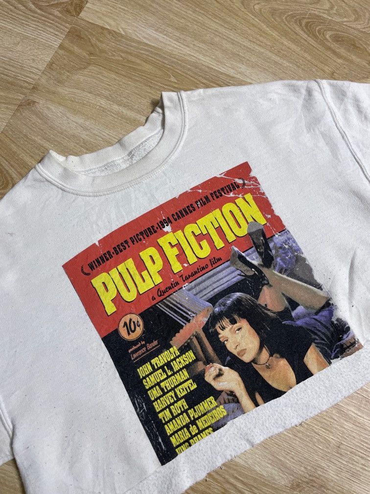 Vintage Pulp Fiction crop top sweatshirt Size M / US 6-8 / IT 42-44 - 3 Thumbnail