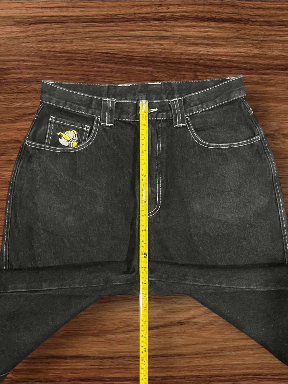 Hypebeast ⚡️High Waist⚡️Y2K Hip Hop Style Embroidered Slogan Baggy Jeans Size US 32 / EU 48 - 18 Thumbnail