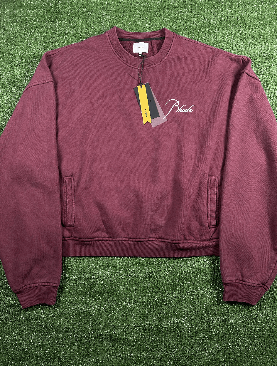 Rhude RHUDE Authentic Embroidered Crewneck Sweater-Burgundy Size US L / EU 52-54 / 3 - 1 Thumbnail