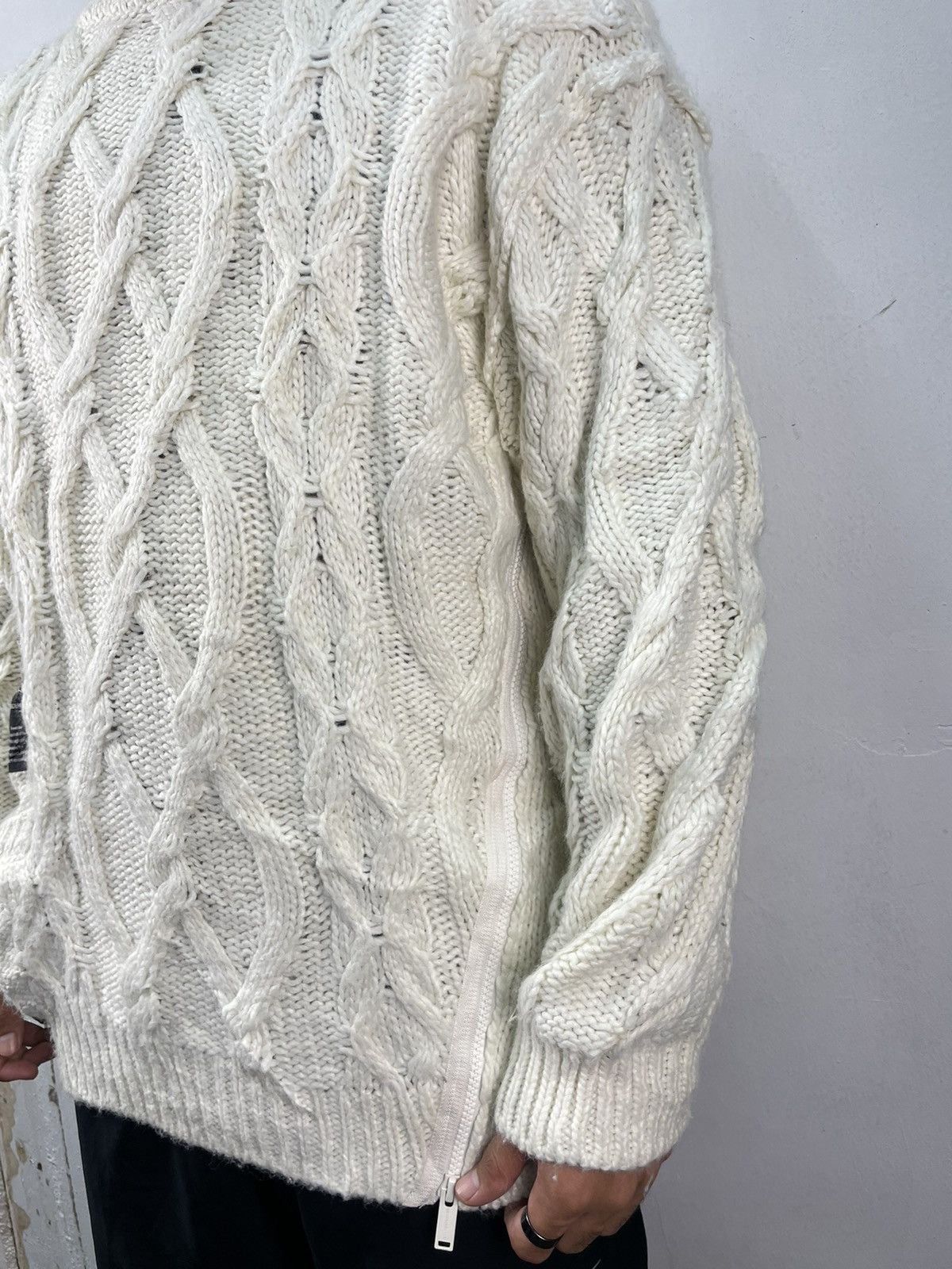 Undercover 🇯🇵 Undercover Sweater Cable Knit Oversized Baggy White Size US L / EU 52-54 / 3 - 4 Thumbnail