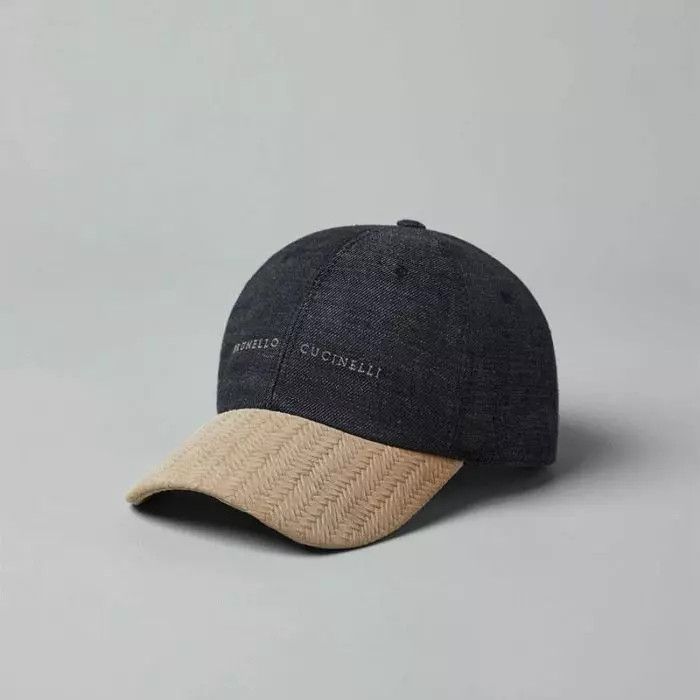 Brunello Cucinelli o1la1rc1a0425 Size: OS/ Cap in Dark Navy Size ONE SIZE - 1 Thumbnail