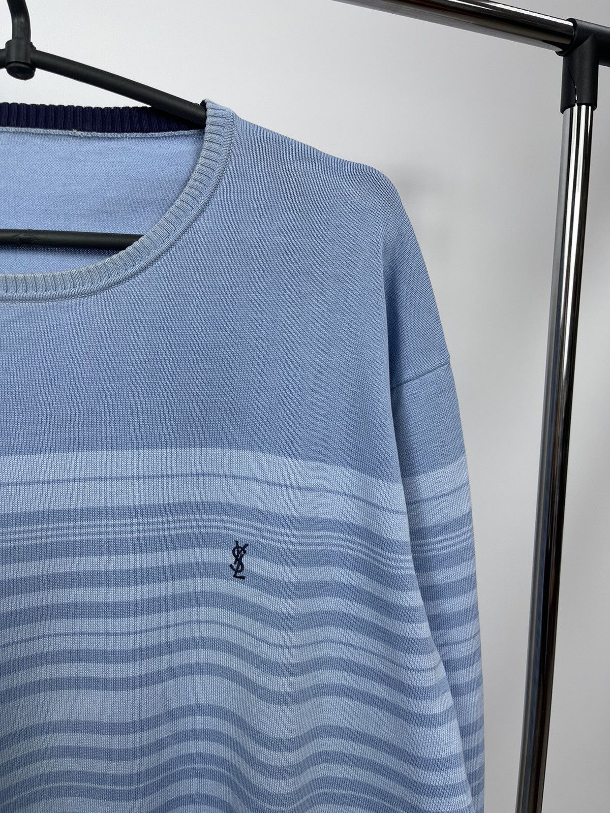 Yves Saint Laurent Yves Sain Laurent Sweater Men's Size L Vintage Blue Size US L / EU 52-54 / 3 - 2 Thumbnail