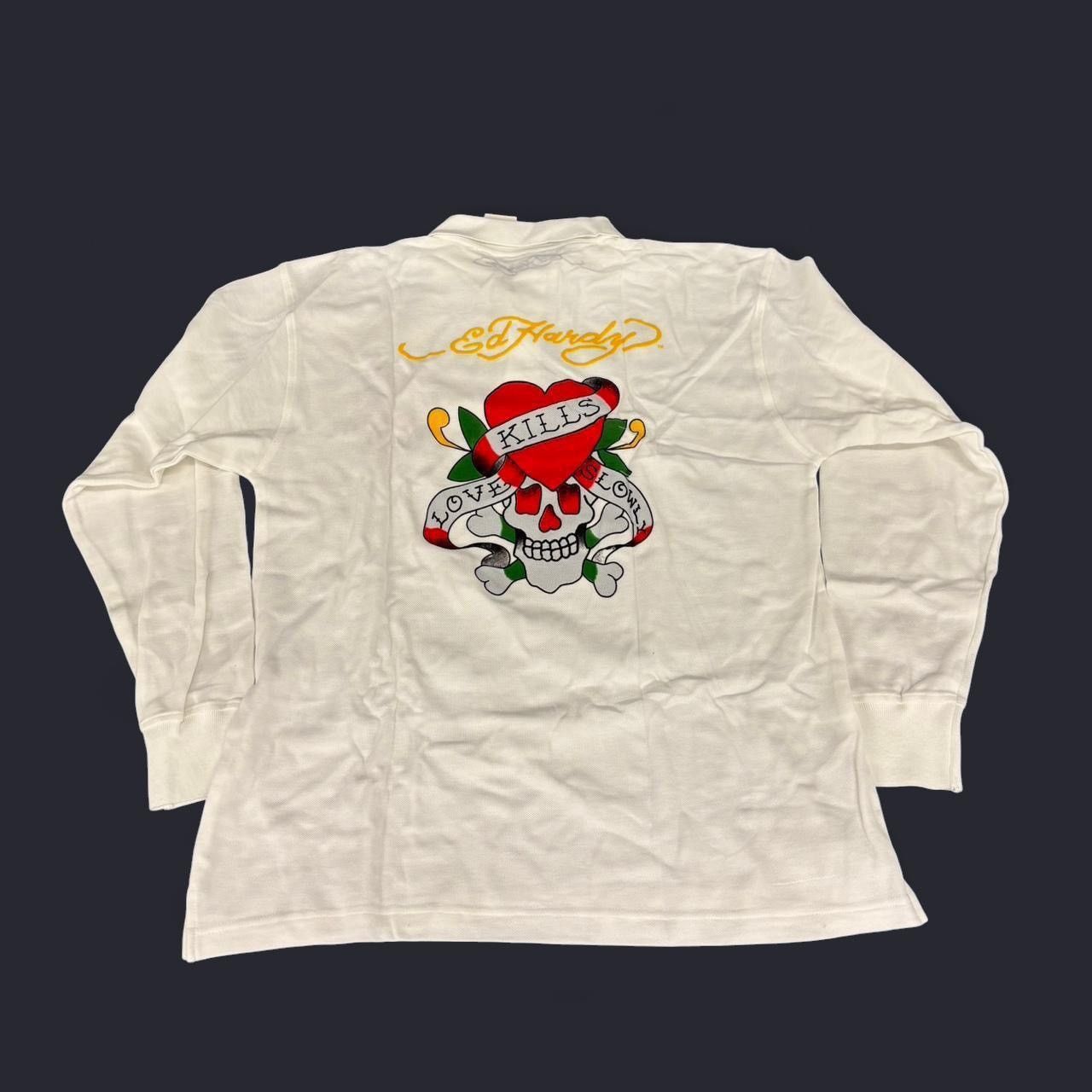 Ed Hardy Y2K Ed Hardy Polo Love kills slowly shirt double sided print Size US L / EU 52-54 / 3 - 2 Thumbnail