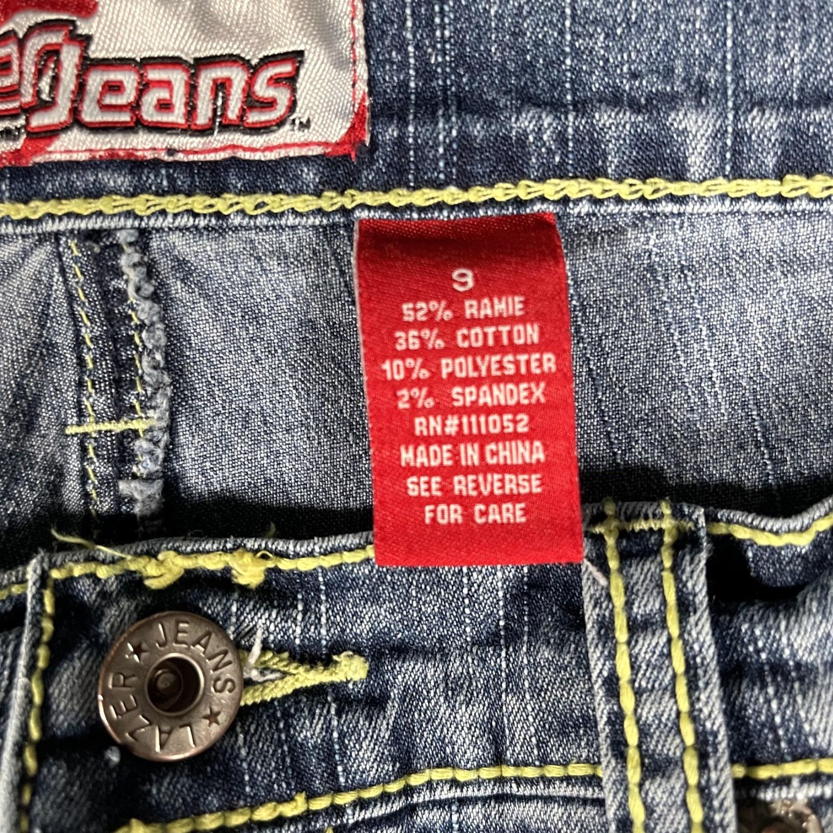 Vintage Lazer Jeans Jeans Womens 9 Blue Straight Low Rise Embroidered Pockets Stretch Size 30" / US 8 / IT 44 - 5 Thumbnail