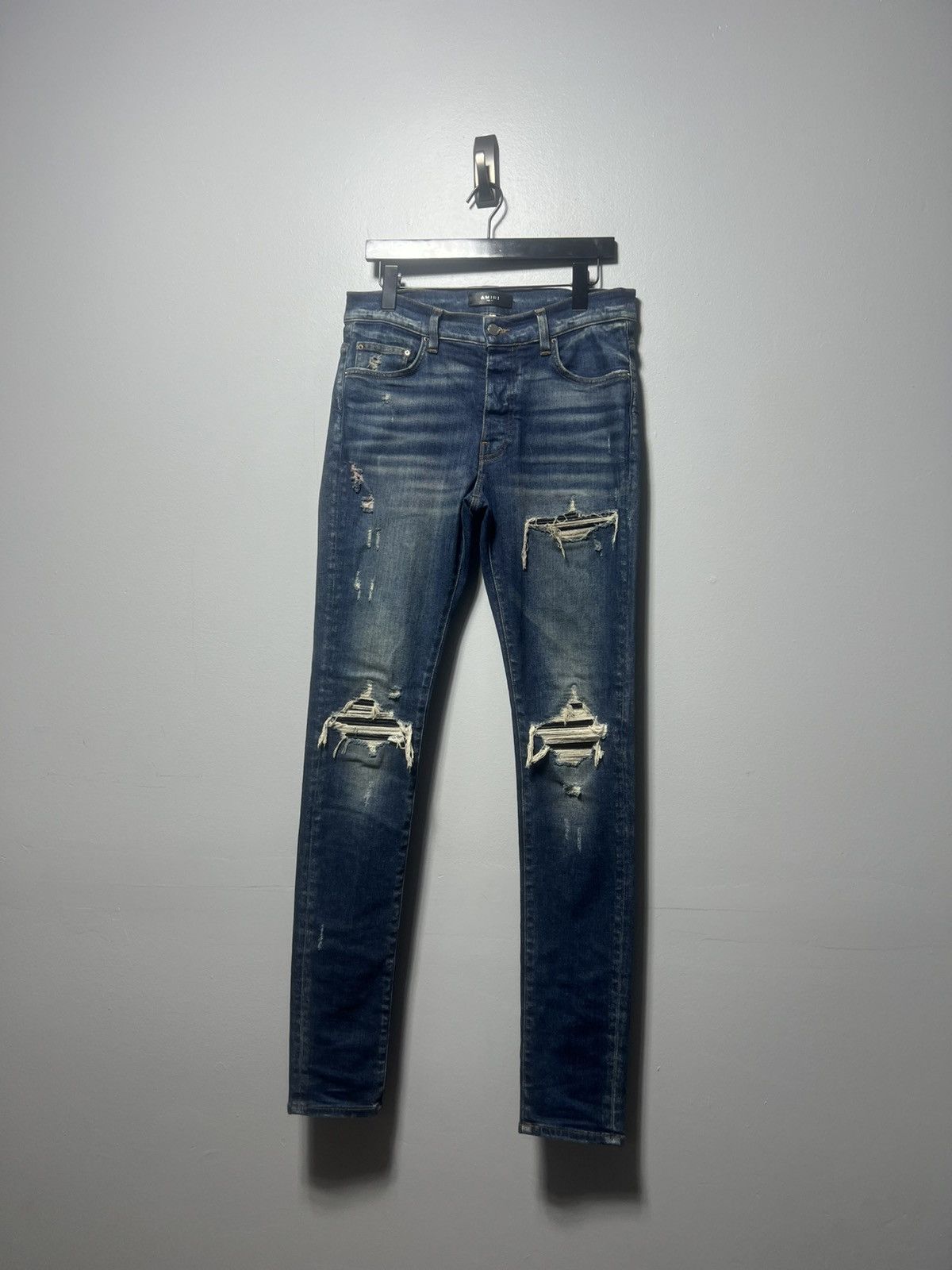 Amiri Amiri MX1 Jeans Deep Classic Indigo Black Patch Size 30