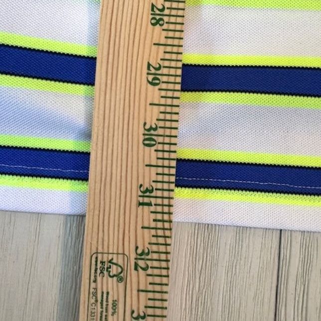 Ralph Lauren RLX Ralph Lauren Short Sleeve Polo Mens XL Chartreuse Blue White Striped Polo Shirt Size US XL / EU 56 / 4 - 5 Thumbnail