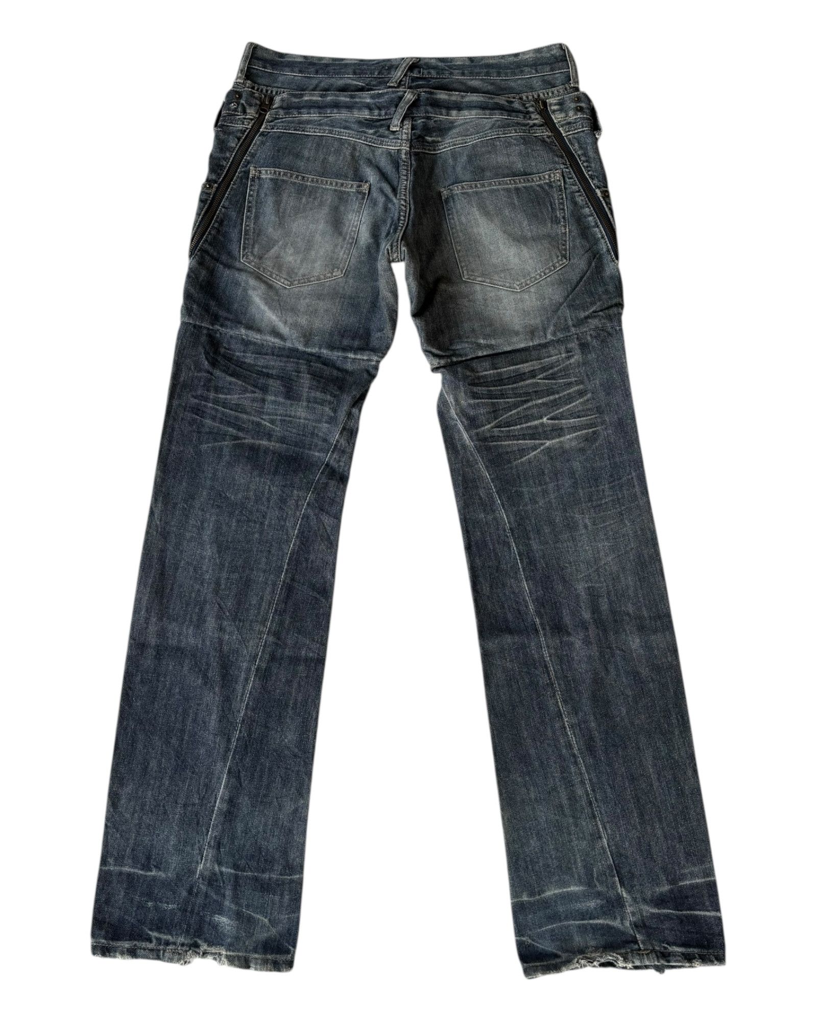 If Six Was Nine PPFM Double Waist Distressed Denim Jean Size US 33 - 2 Thumbnail