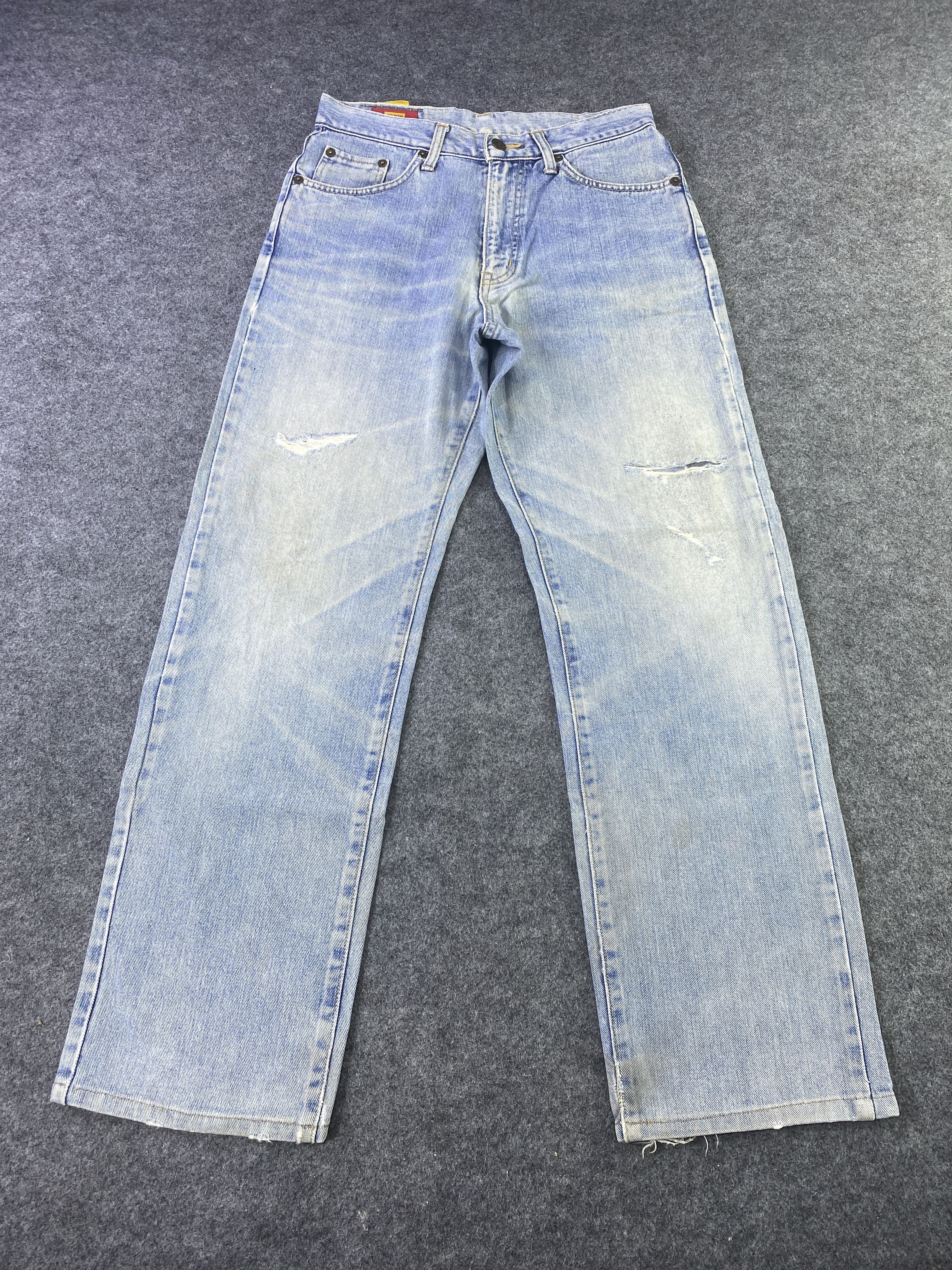 Edwin Edwin 604 Distress Blue Wash Denim - J903 Size US 29 - 2 Thumbnail