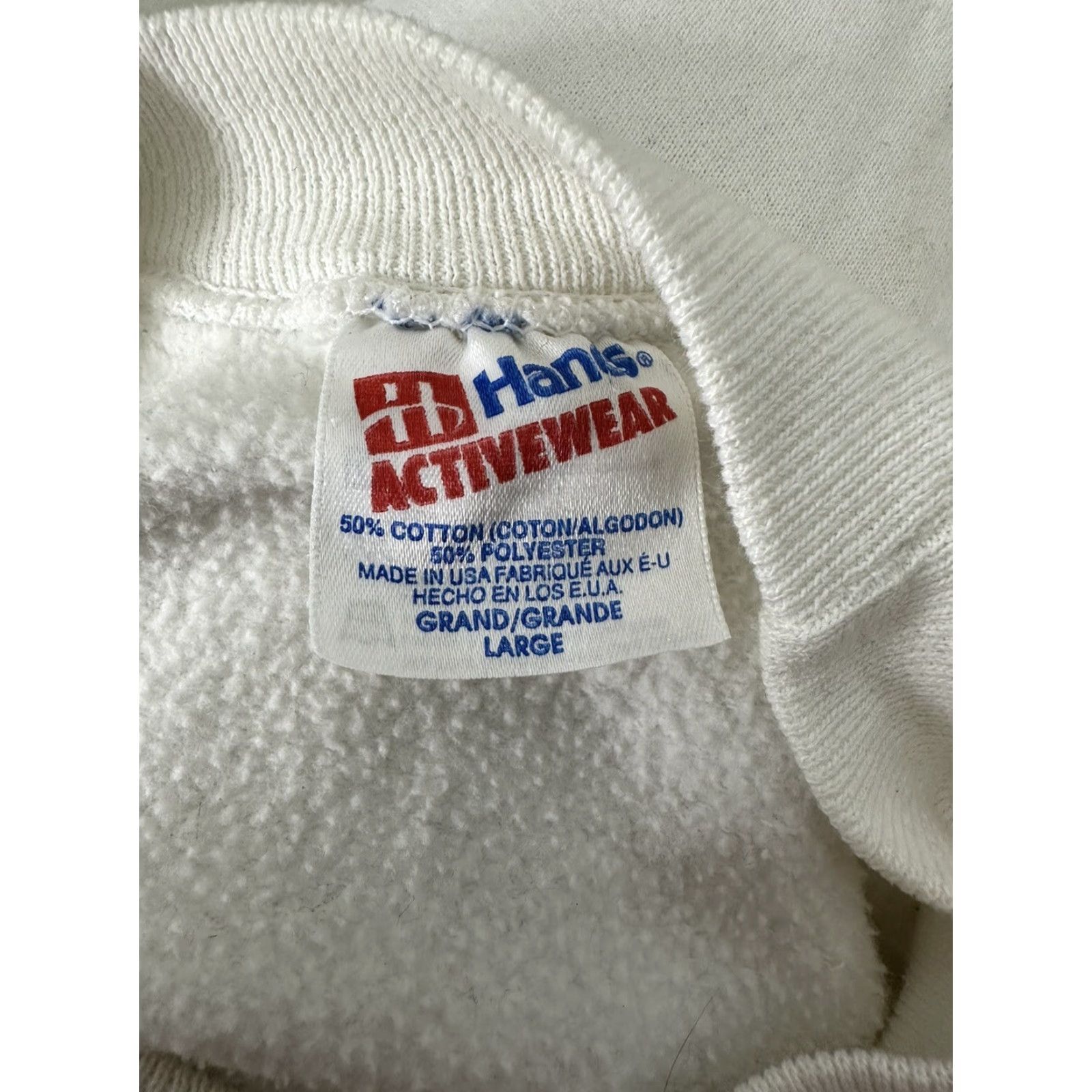 Hanes VINTAGE Hanes Crewneck Raglan White East Dubuque Warriors Unisex L USA 1980s Sweatshirt Mens Size US L / EU 52-54 / 3 - 3 Thumbnail
