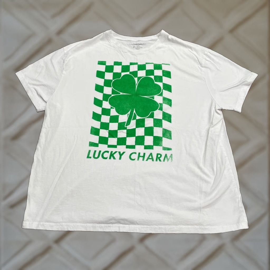 Vintage Grayson Threads Graphic T-Shirt Unisex L/XL White Lucky Cover Shamrock Irish Tee Shirt Size XL / US 12-14 / IT 48-50 - 1 Thumbnail