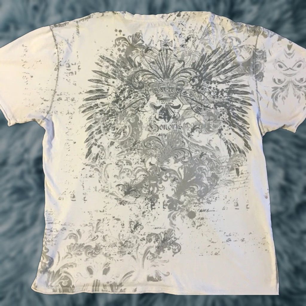 JNCO VINTAGE Cross Faded All Over Print Shirt XL Men T-Shirt White 80s 90s Biker Goth Punk Harley USA Rock 90s Grunge Tapout Jamco / Jnco style Size US XL / EU 56 / 4 - 1 Thumbnail