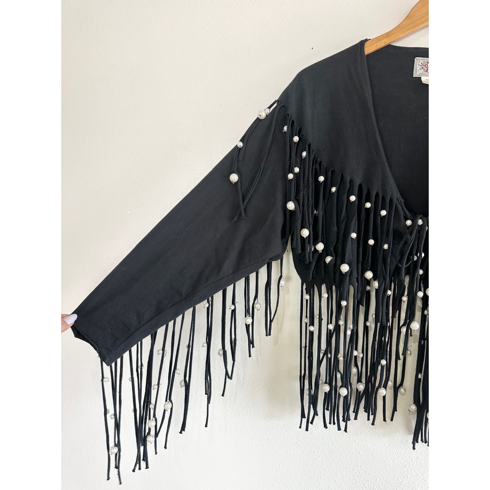 Vintage 80’s Pearl Fringe Bolero Jacket size large Size L / US 10 / IT 46 - 8 Thumbnail