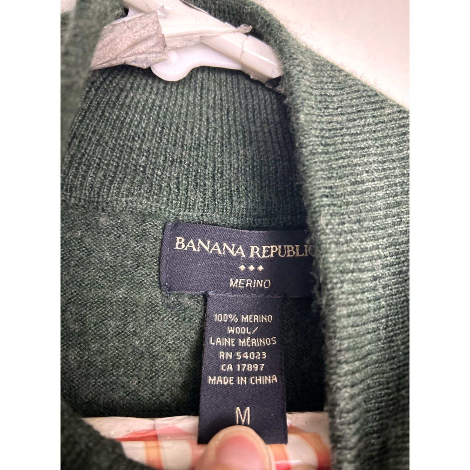 Banana Republic Banana Republic Sweater Mens M Green Merino Wool Mock Neck 1/4 Button Pullover Vintage No Flaws Size US M / EU 48-50 / 2 - 6 Thumbnail