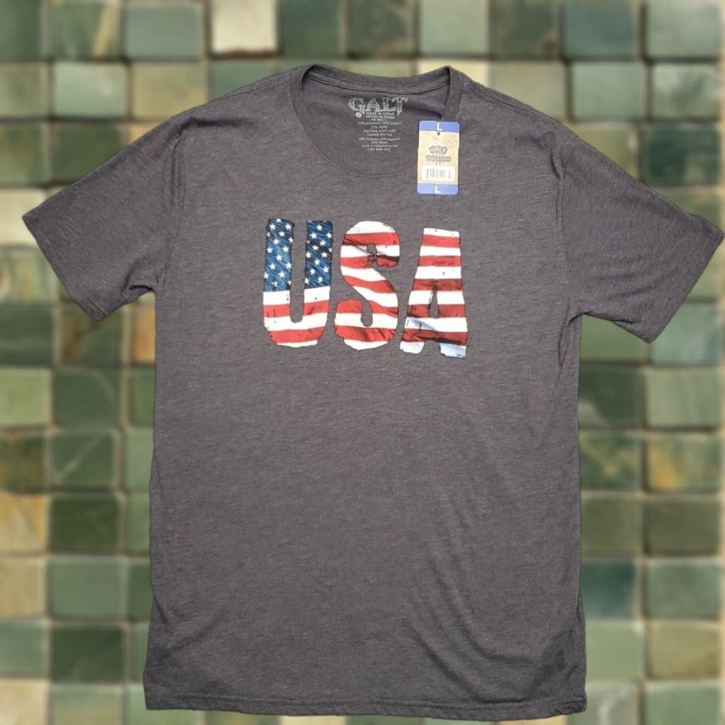 Vintage VINTAGE Galt Shirt Mens Large Gray Performance Blend UAS Patriotic American Fishing NWT Size US L / EU 52-54 / 3 - 1 Thumbnail