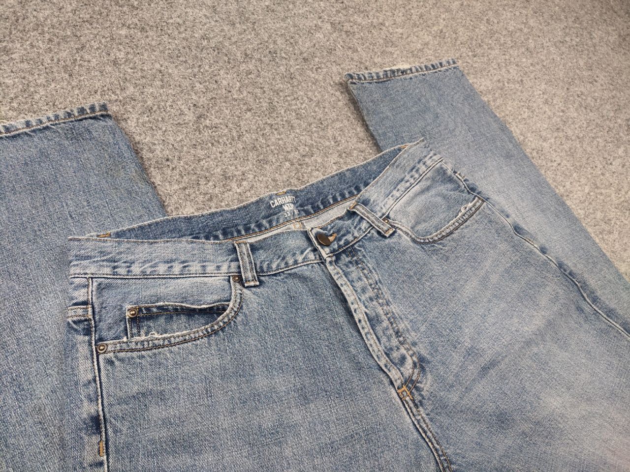 Carhartt Carhartt Wip Bexar Denim Faded Straight Jeans Vintage Style Size US 33 - 7 Thumbnail