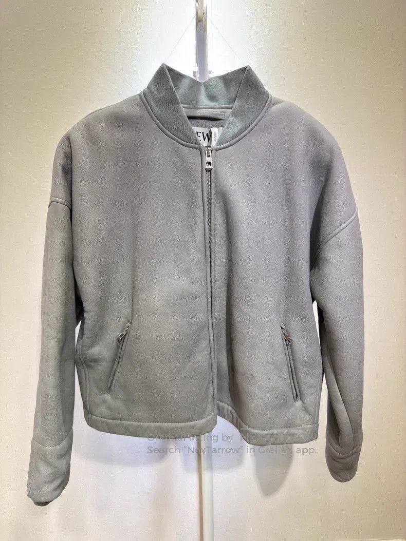Loewe Loewe Grey fur integrated zipper jacket Size S / US 4 / IT 40 - 1 Thumbnail