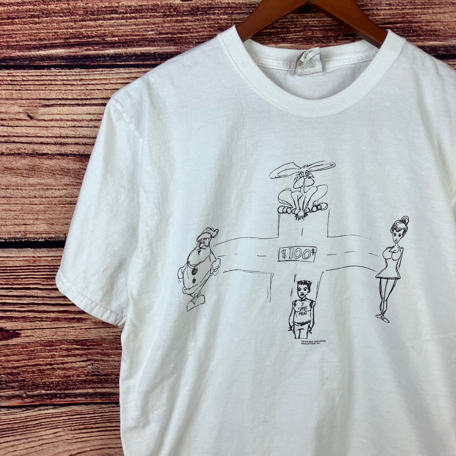 Hanes × Vintage Vintage 2002 Chasing Amy Four Way Road Art Movie T-shirt Size US M / EU 48-50 / 2 - 3 Thumbnail
