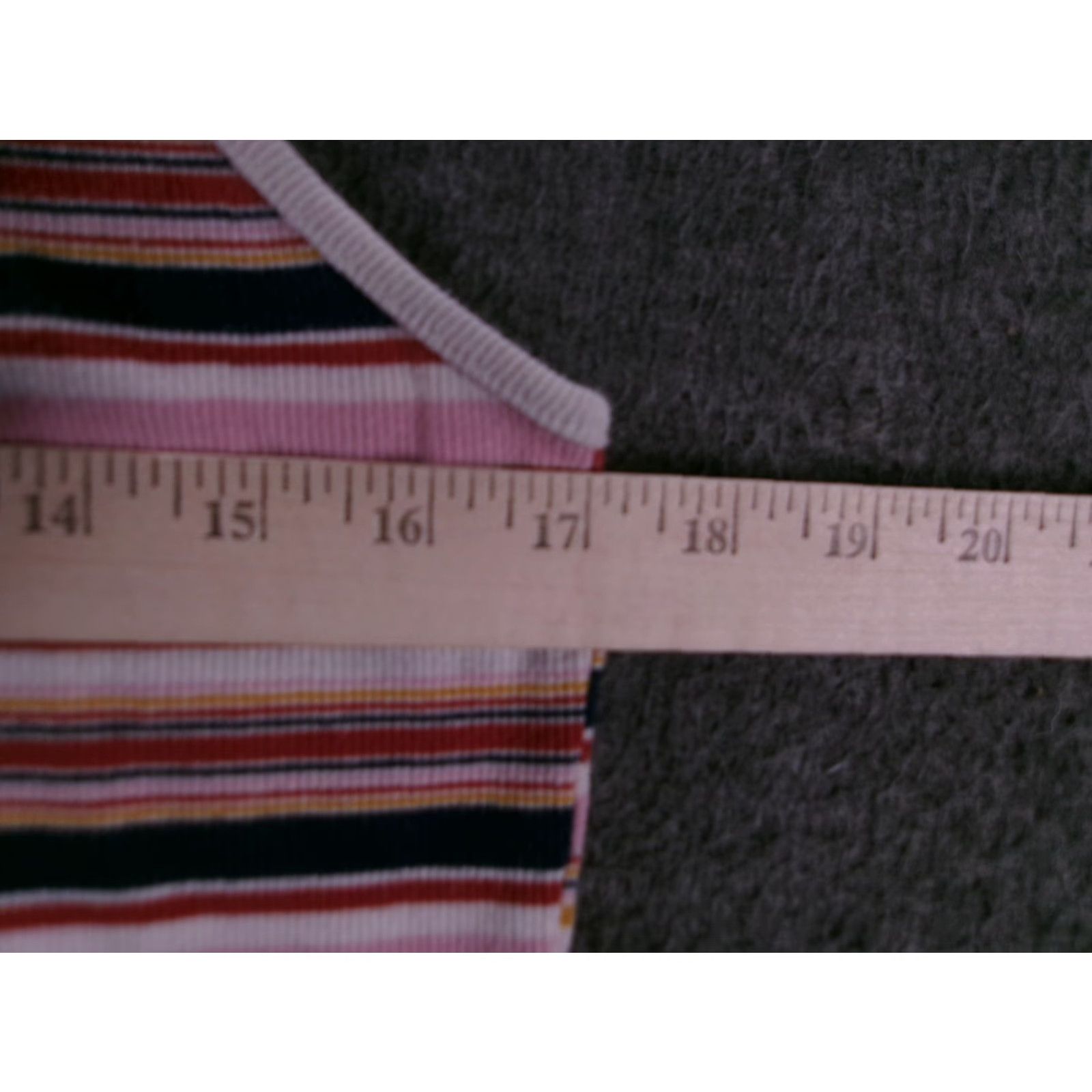 Vintage No Boundaries Cami Womens Tank 2XL Striped Spaghetti Strap Pink Cotton Blend V-Neck Sleeveless Shirt Camisole Tight Slim Casual Size XXL / US 16-18 / IT 52-54 - 2 Thumbnail