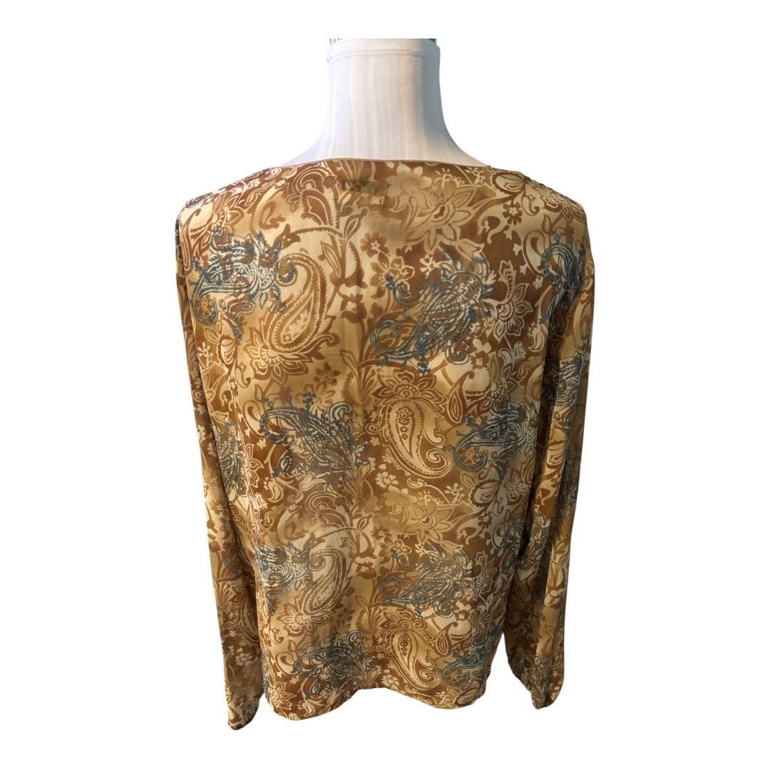 George George Brown Paisley Sheer Blouse Size XL Size XL / US 12-14 / IT 48-50 - 2 Thumbnail