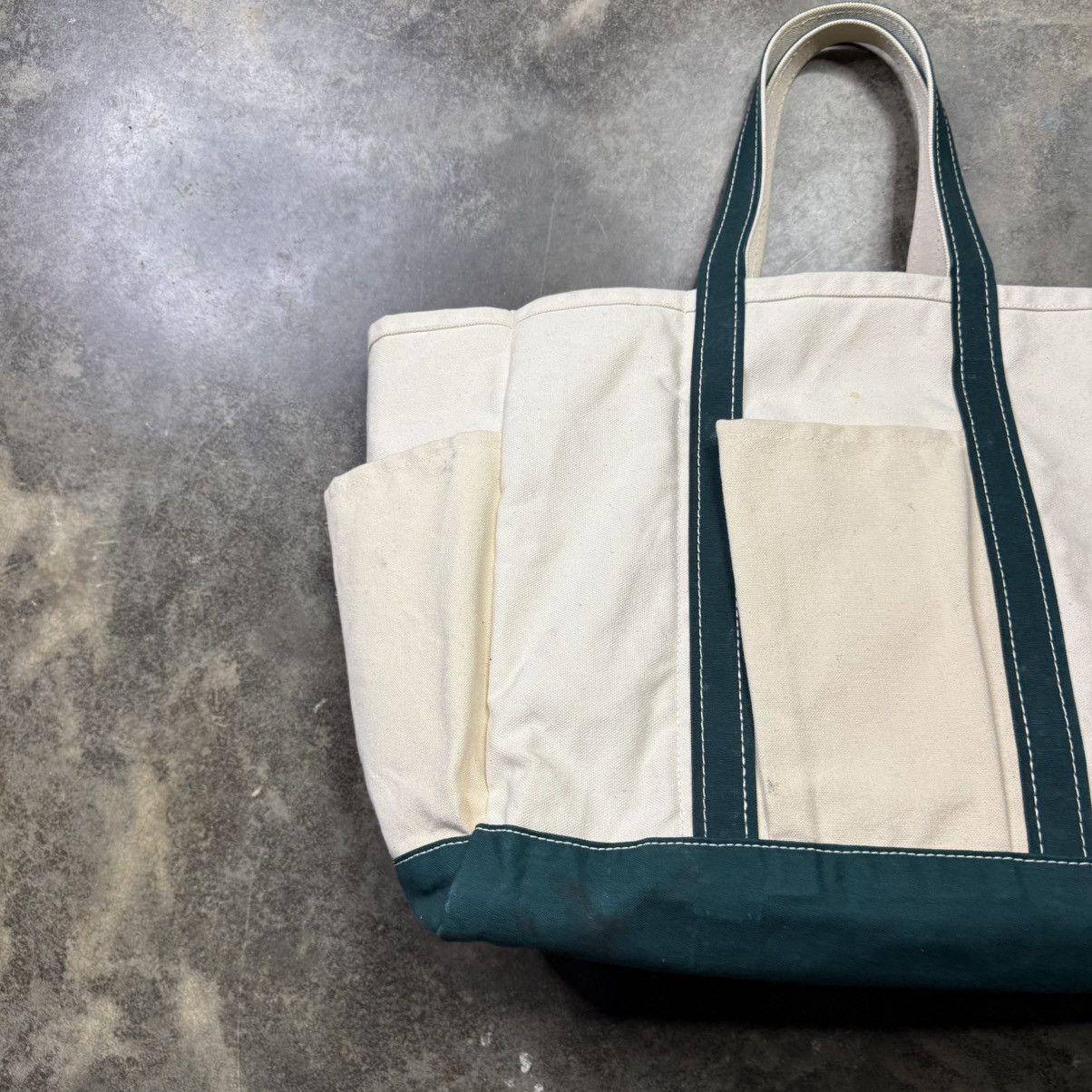 L.L. Bean vintage 80s llbean grean and white gardening tote bag Size ONE SIZE - 3 Thumbnail