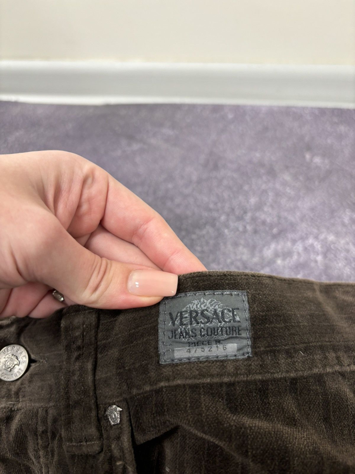 Versace Vintage Versace Jeans Couture Velvet Striped Luxury Pants Size US 32 / EU 48 - 10 Thumbnail