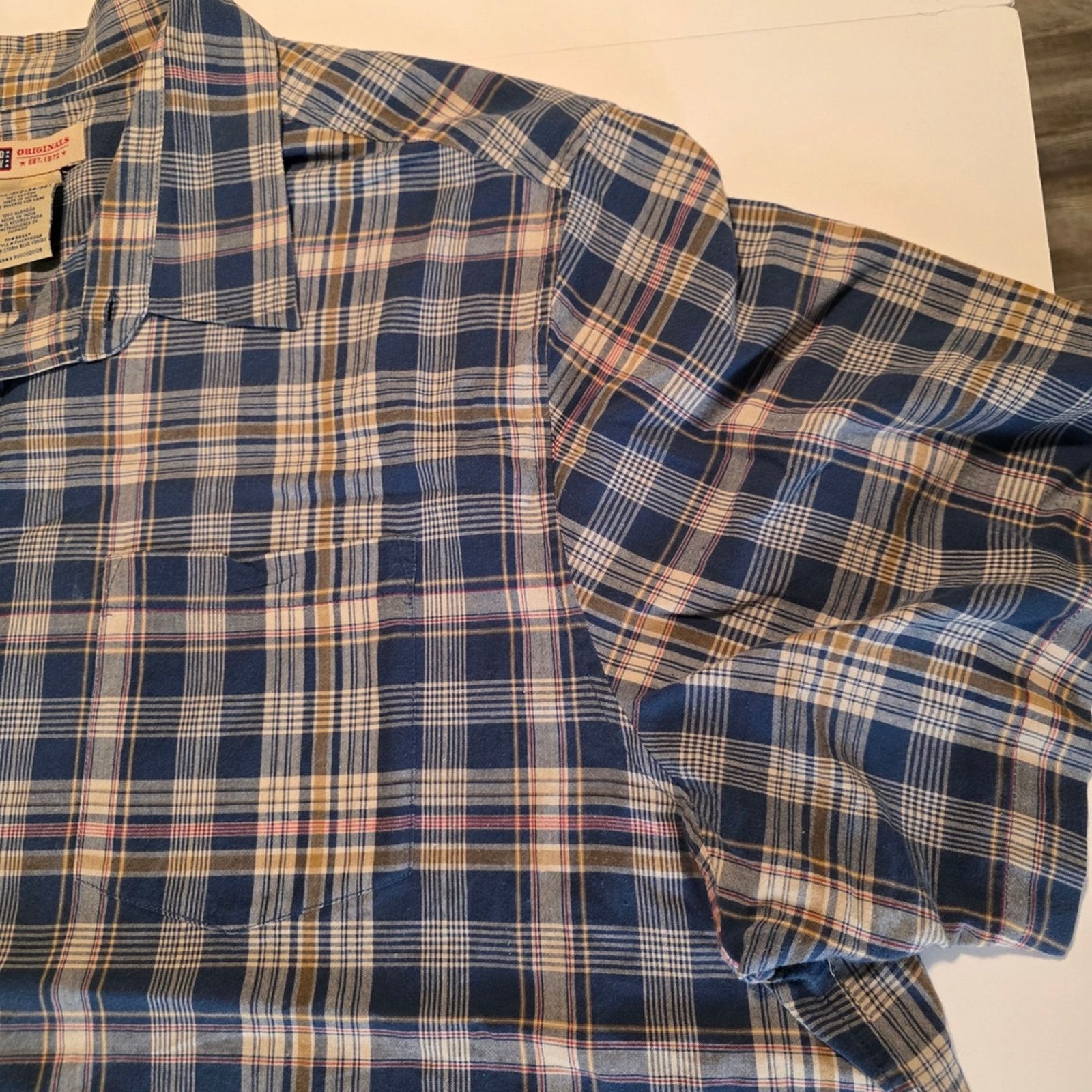Faded Glory Men's Blue Plaid Shirt 3XL Size US XXL / EU 58 / 5 - 6 Thumbnail