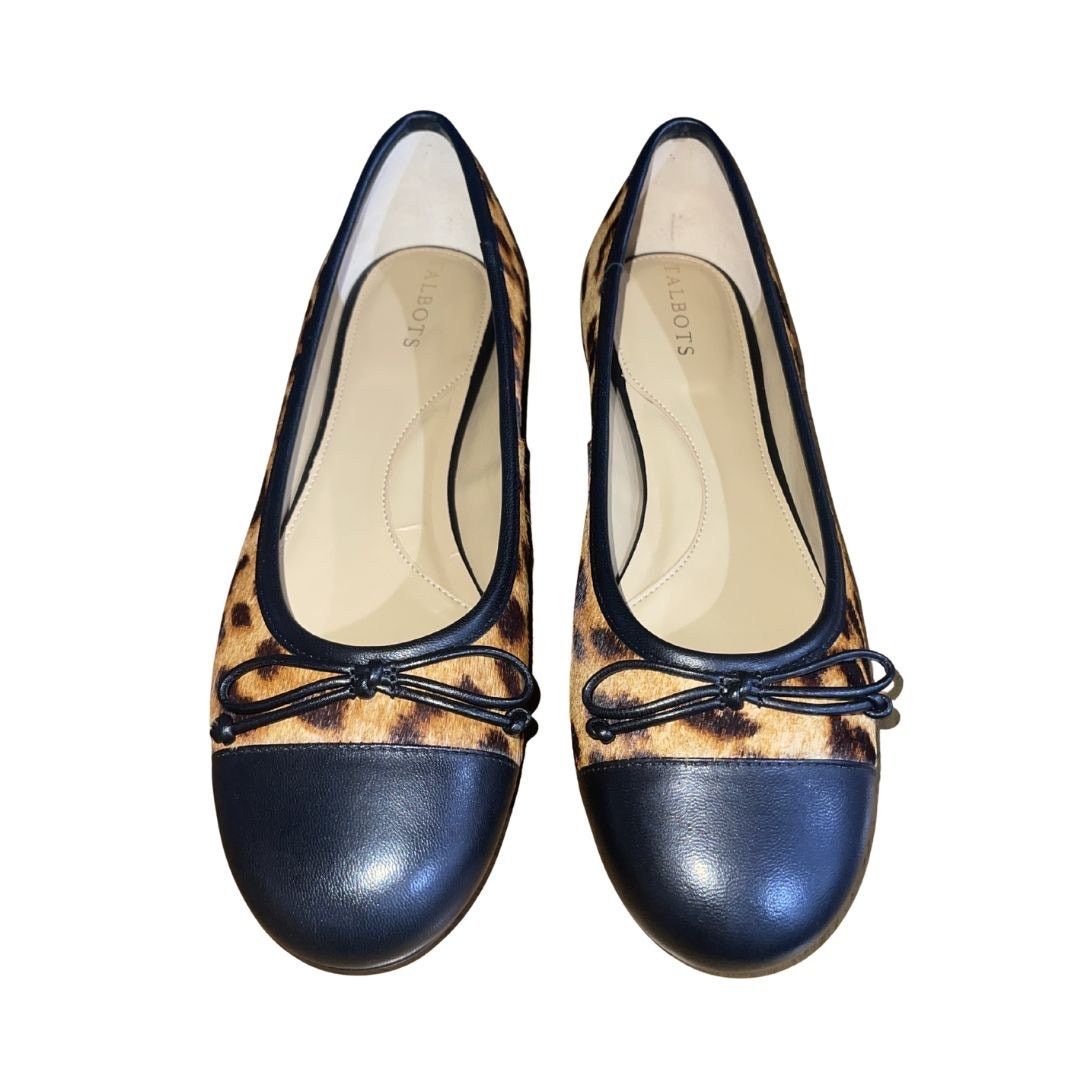 Talbots Blair Leopard Cap Toe Ballet Flats Shoes 100% Calf Hair NWB Size US 8.5 / IT 38.5 - 1 Thumbnail