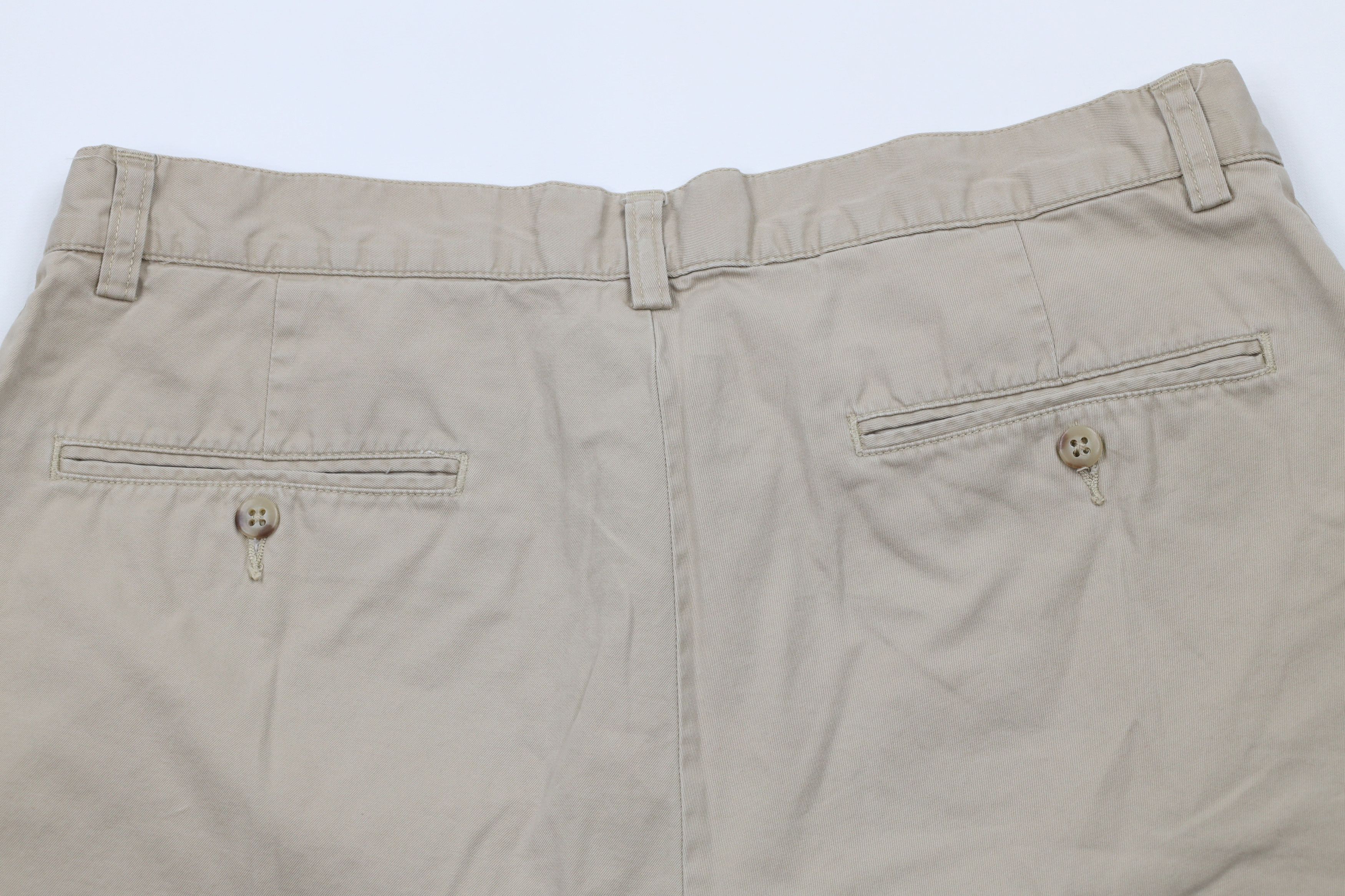 Ralph Lauren × Vintage Vintage 90s Ralph Lauren Knee Cotton Chino Shorts Beige Size US 33 - 10 Thumbnail