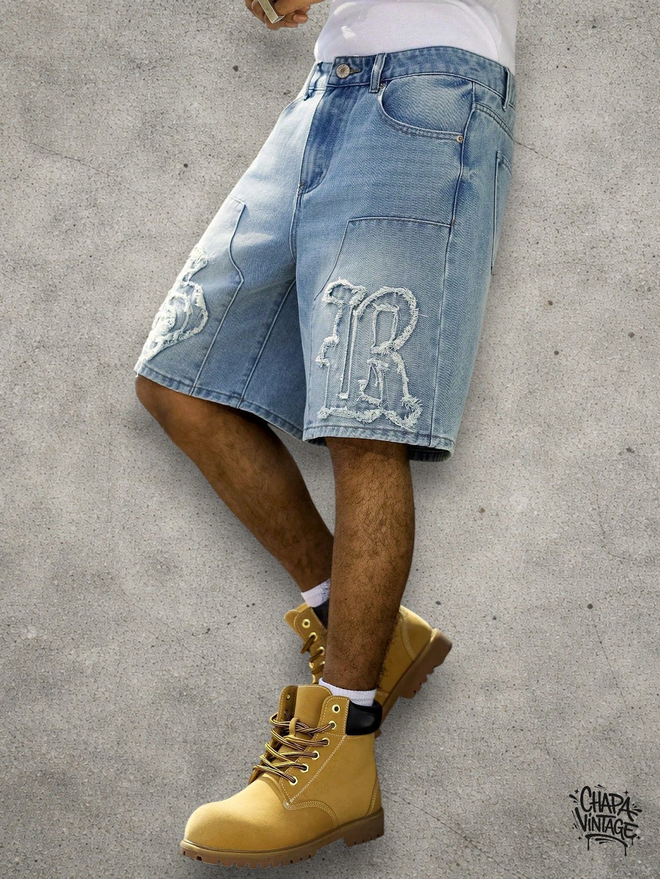 Japanese Brand Washed 3d denim shorts Size US 32 / EU 48 - 2 Thumbnail