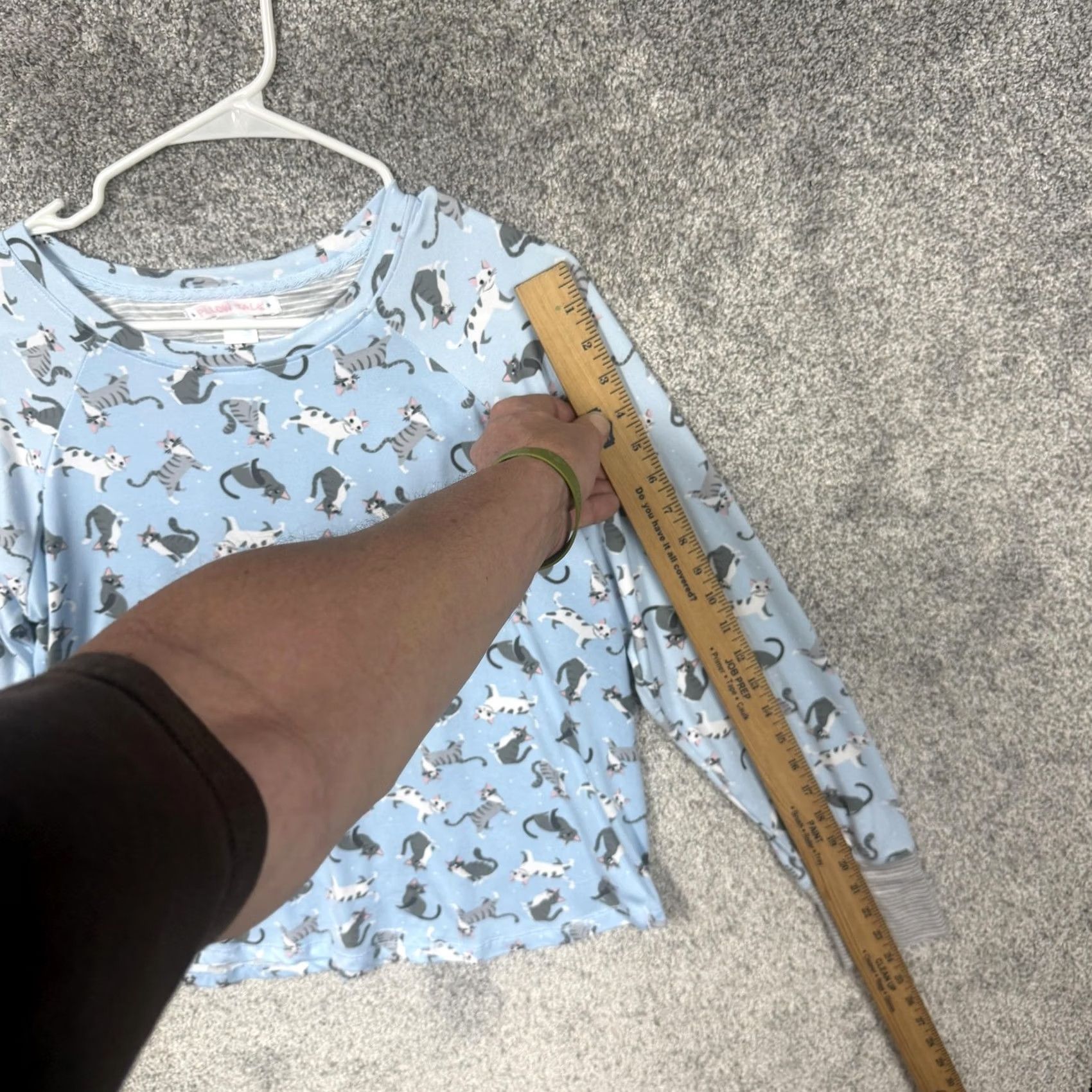 Vintage Pillow Talk Womens M Blue Pajama Set Cat Print Kawaii Cozy Loungewear Sleepwear Size ONE SIZE - 4 Thumbnail