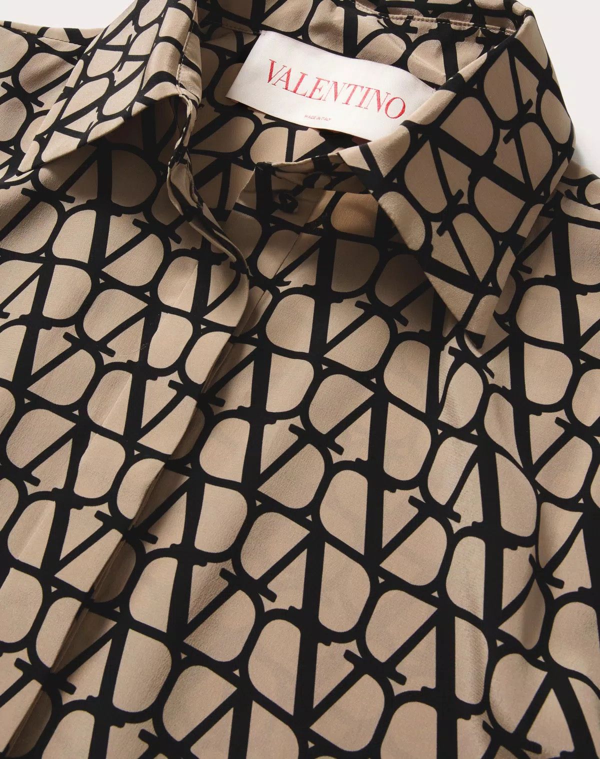 Valentino o1s1wg110625 Toile Iconographe Crepe Dress in Beige/Black Size XS / US 0-2 / IT 36-38 - 3 Thumbnail