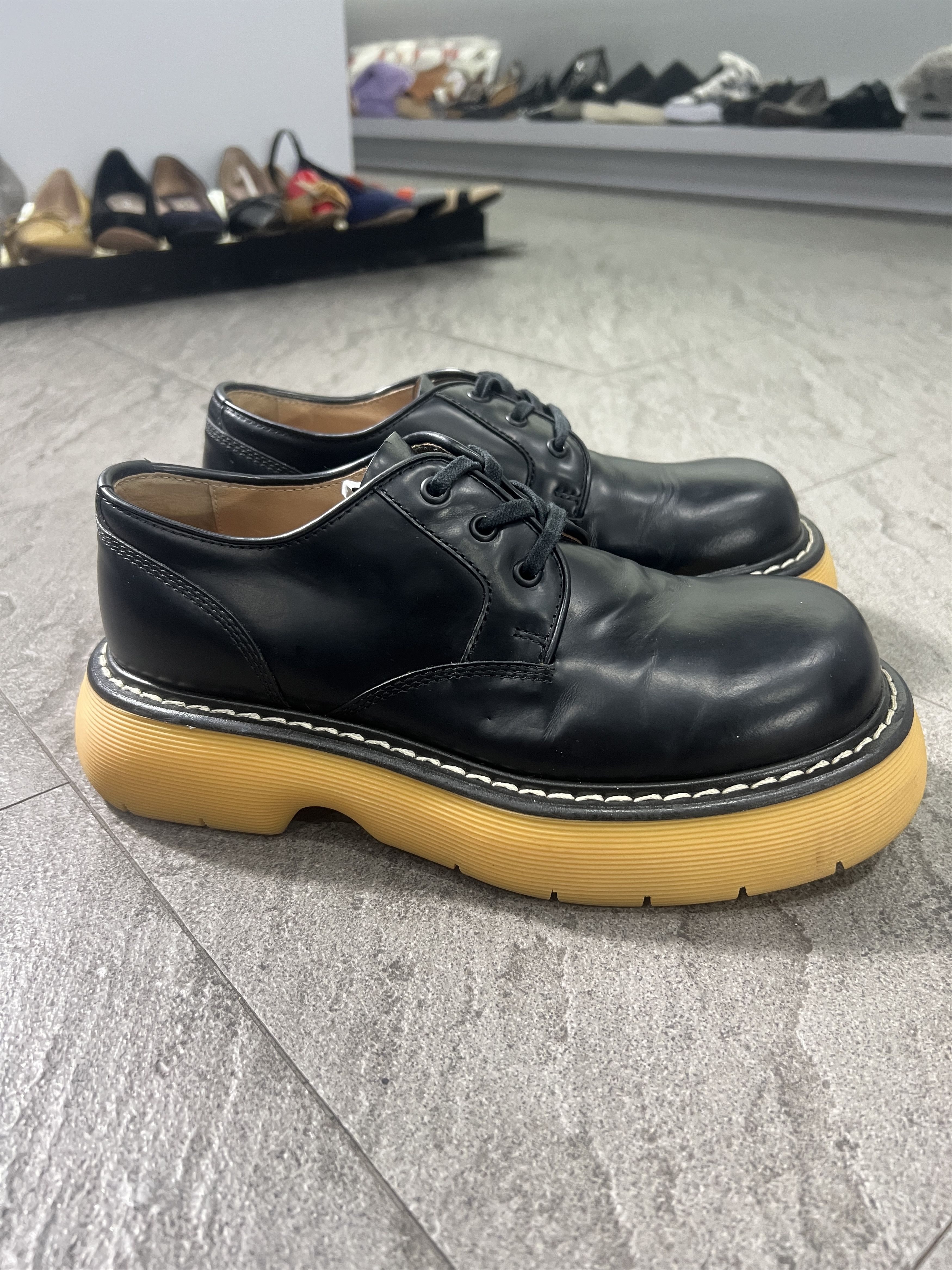 Bottega Veneta Bottega Veneta Leather Derby Lug Sole Black 40 Size US 7 / EU 40 - 4 Thumbnail