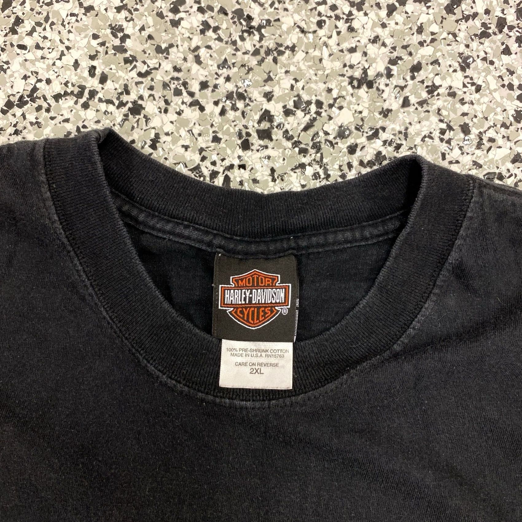 Harley Davidson VINTAGE Harley-Davidson T-Shirt Black 2XL Rahway N.J. Graphic Logo Mens Size US XXL / EU 58 / 5 - 3 Thumbnail