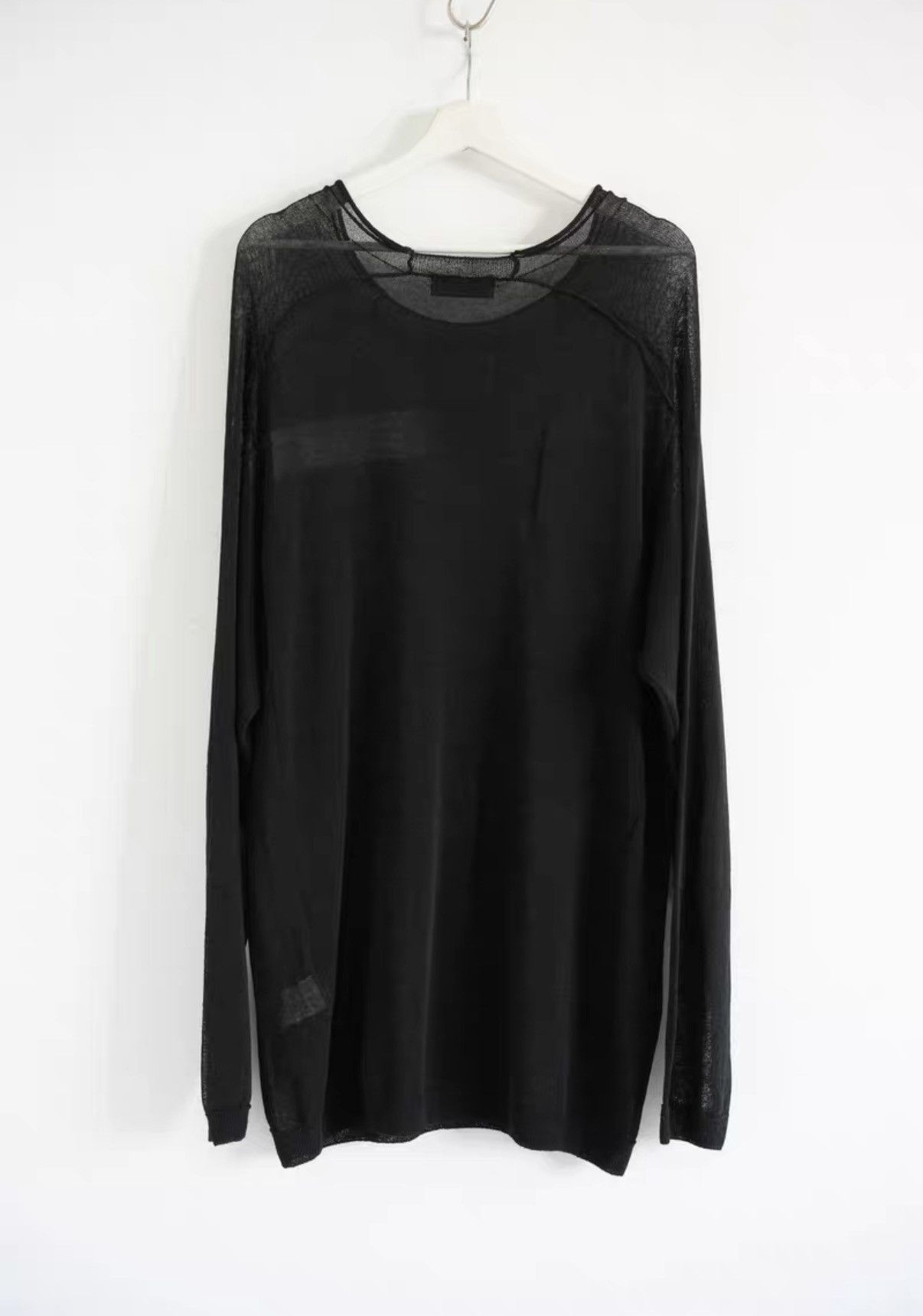 Yohji Yamamoto Yohji Yamamoto 24ss Lace Panel Knit Long Sleeve Sweater K4 Size US L / EU 52-54 / 3 - 2 Thumbnail
