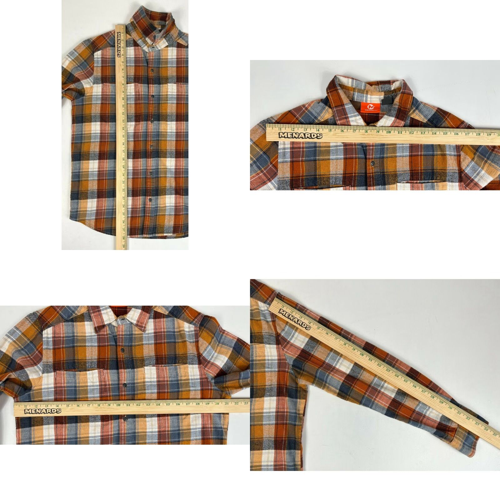 Merrell Merrell Button-Up Shirt Men's Flannel Plaid M Multicolor Cotton Long Sleeve Pockets Classic Outdoor Size US M / EU 48-50 / 2 - 8 Thumbnail
